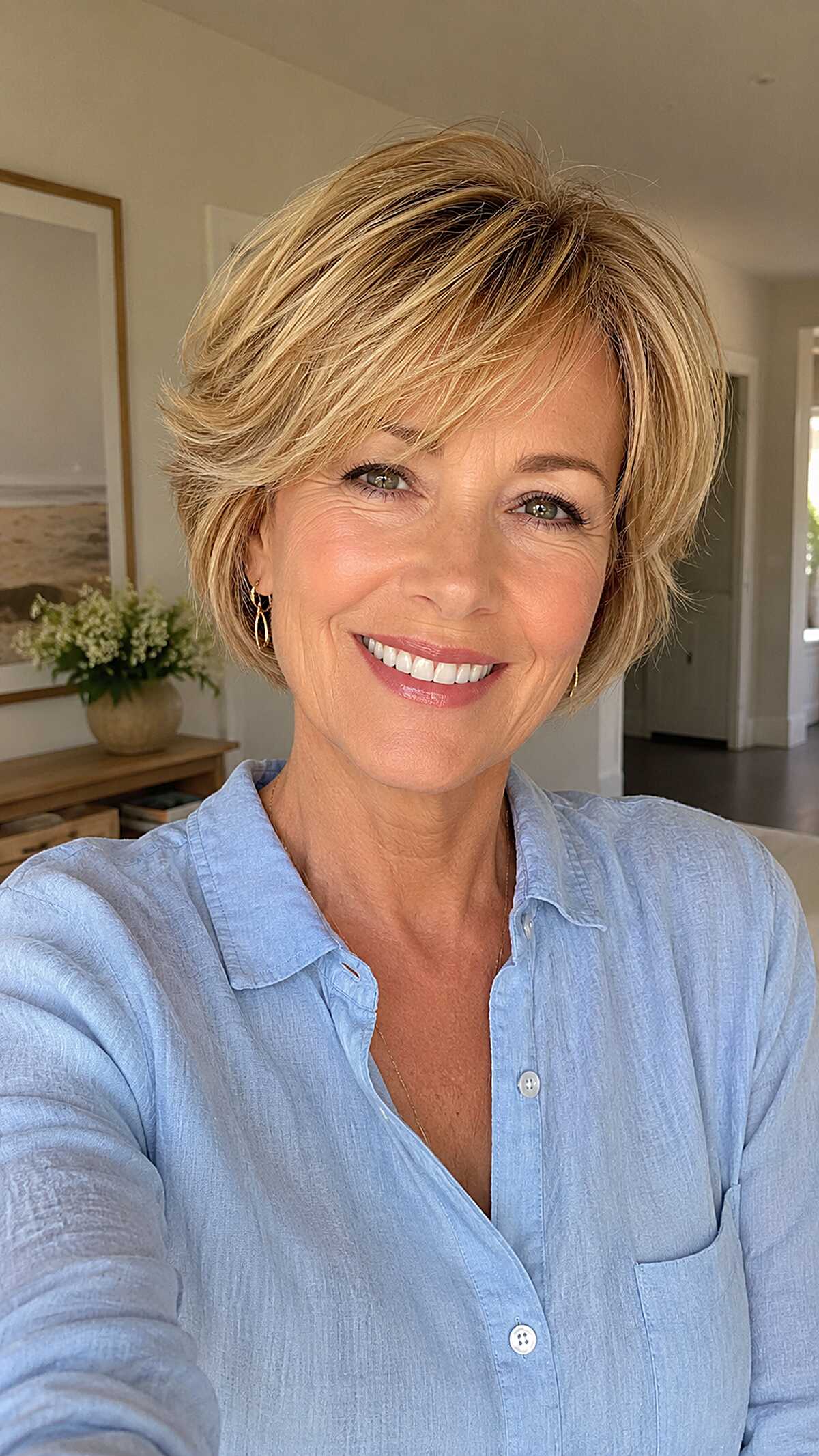 Golden Wheat Bixie With Layered Side Fringe