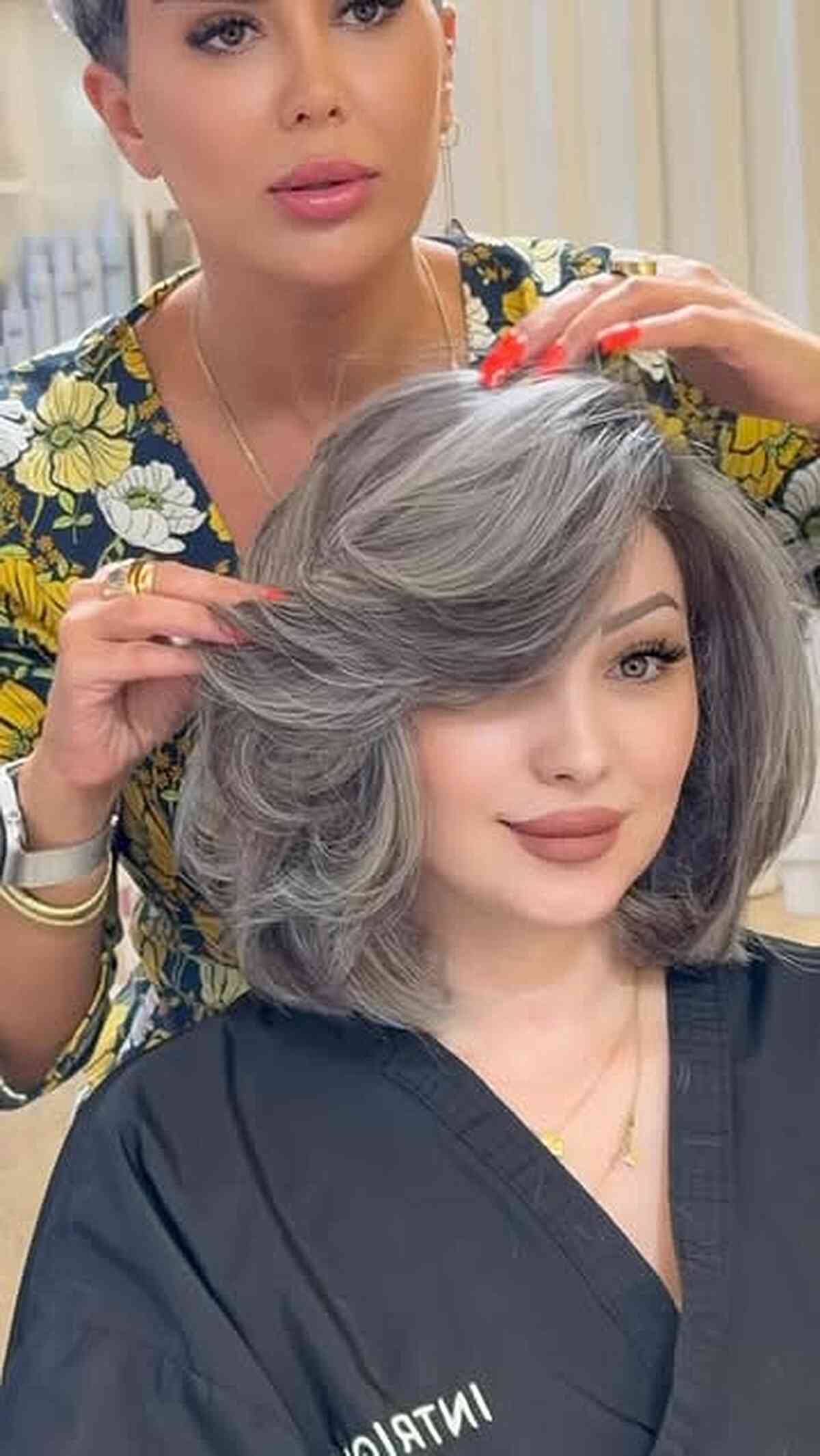 Stylish Gray Bob with Soft Layers