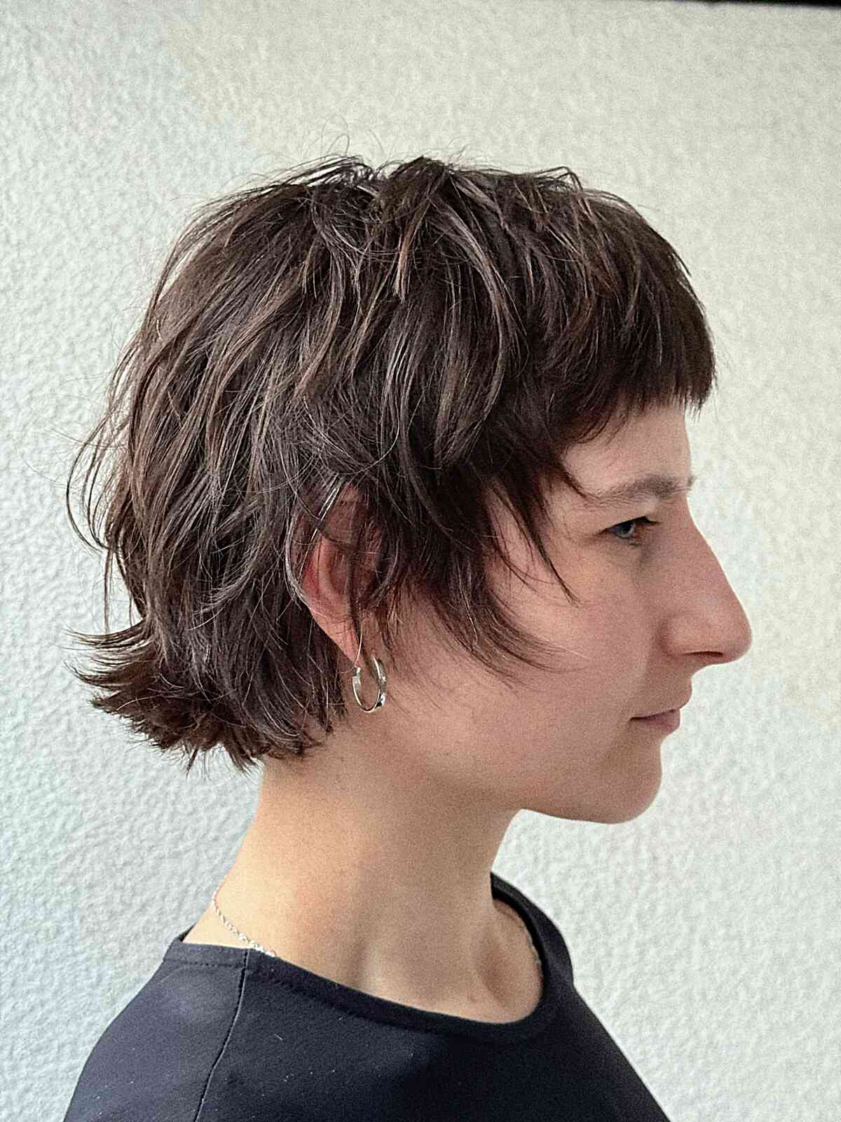 Textured Short Shag with Bangs