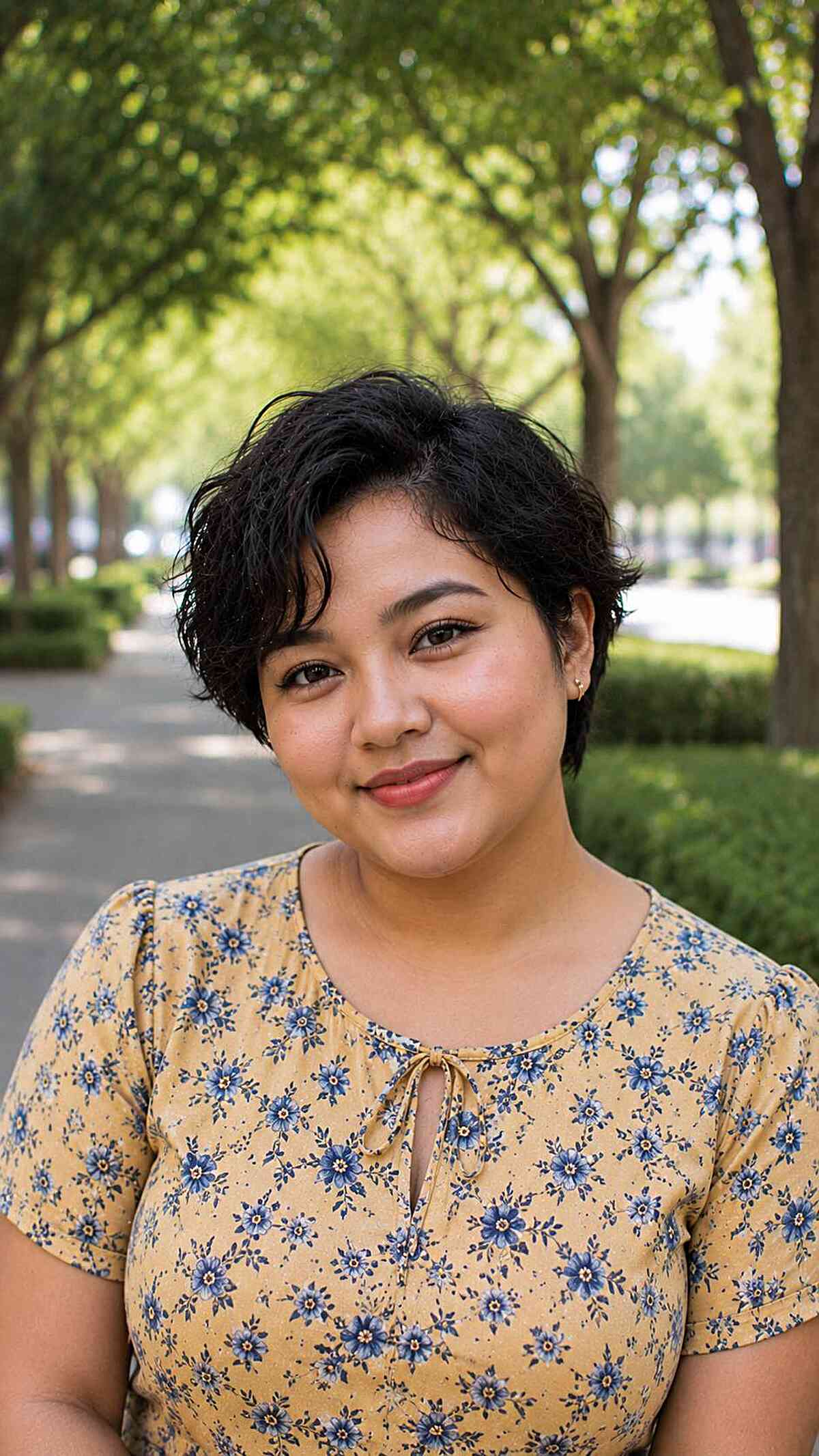 Textured Short Side Part with Soft Waves