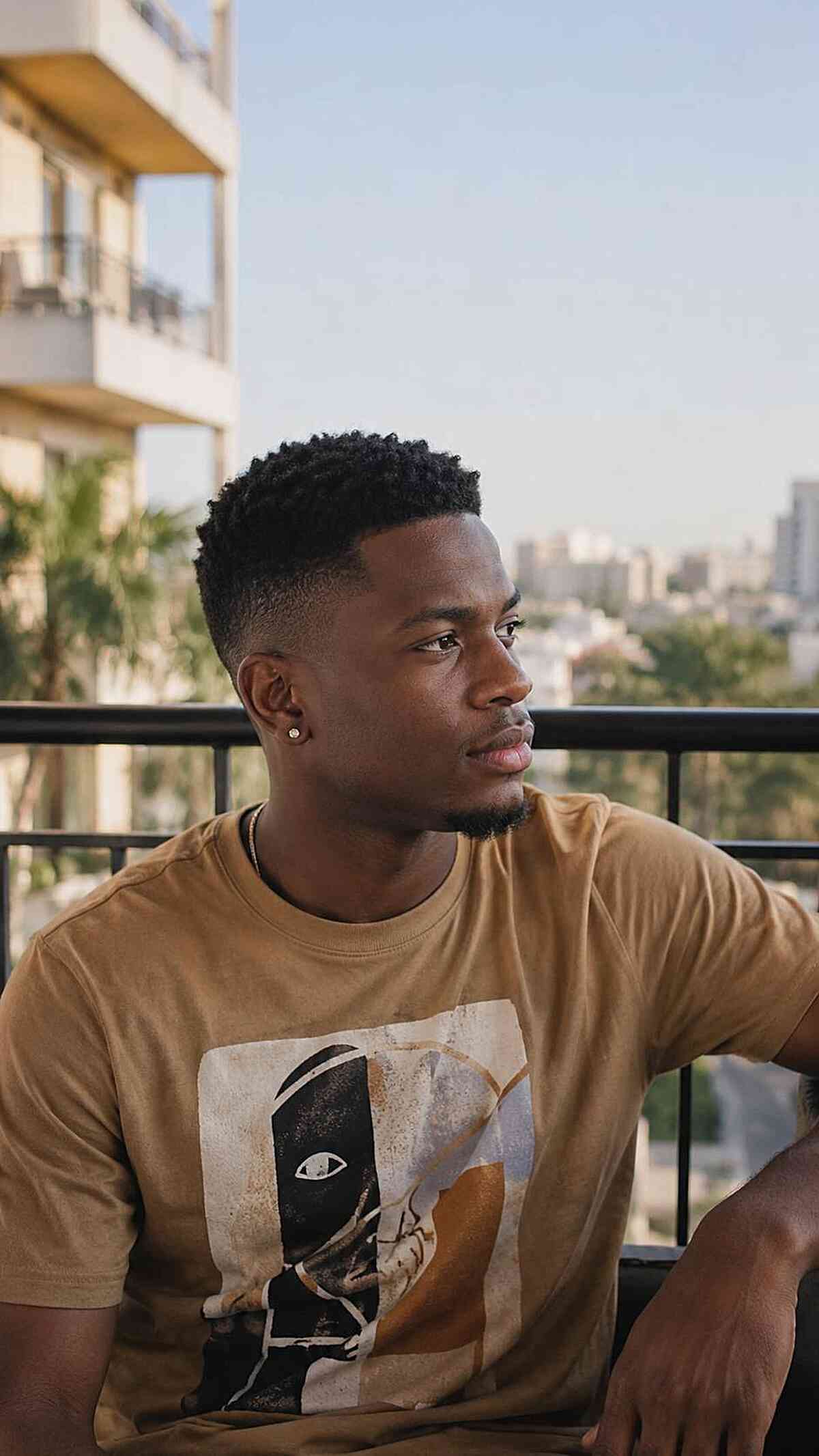 Textured Crop with Fade for Black Men