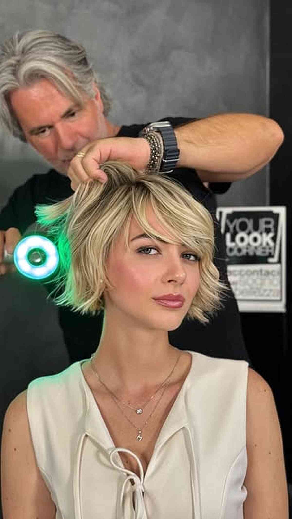 Choppy Blonde Bob with Textured Layers