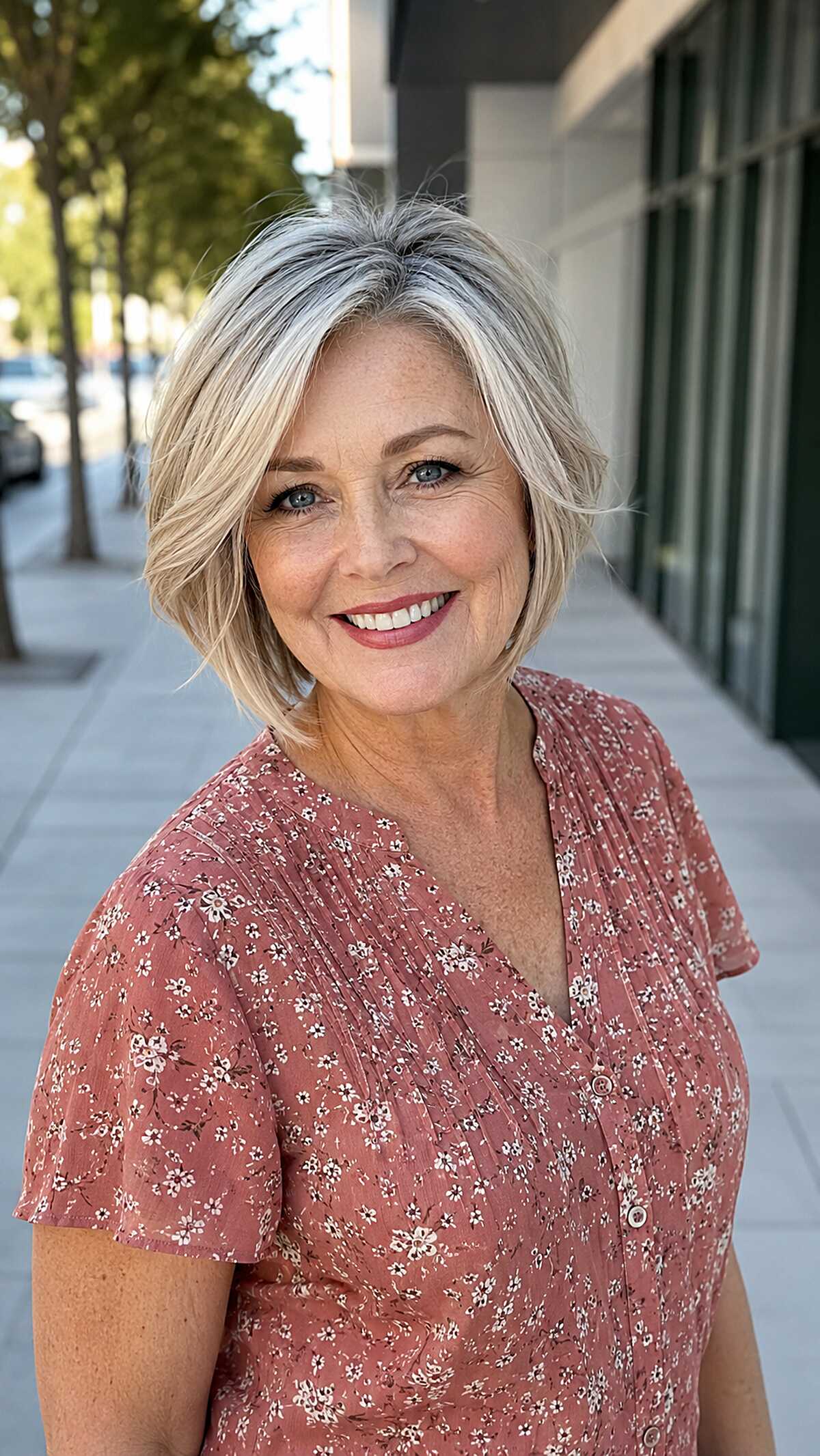 Silver Root Blonde A-Line with Textured Ends