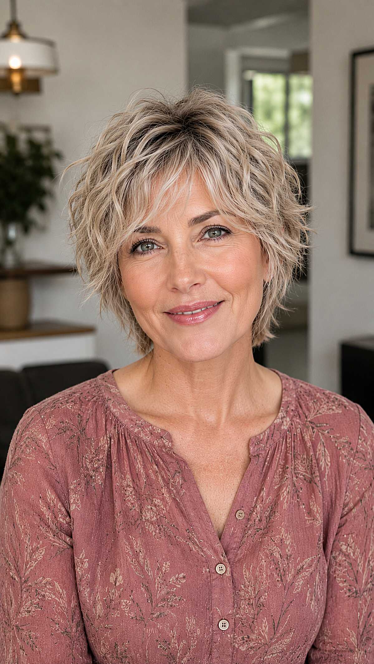 Ash Blonde Short Shag with Lived-In Texture
