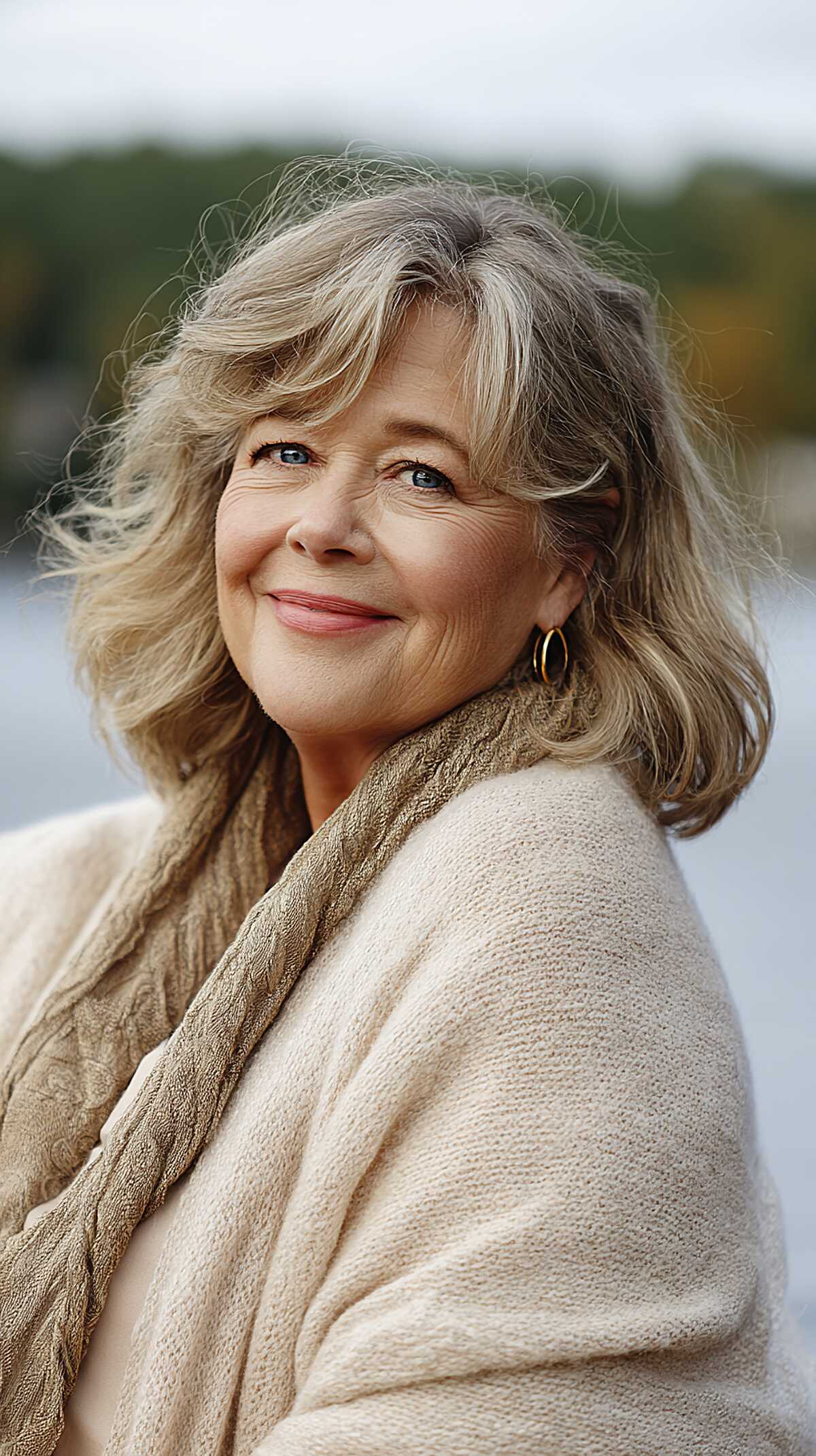 Lived-In Wavy Bob with Natural Silver Blend