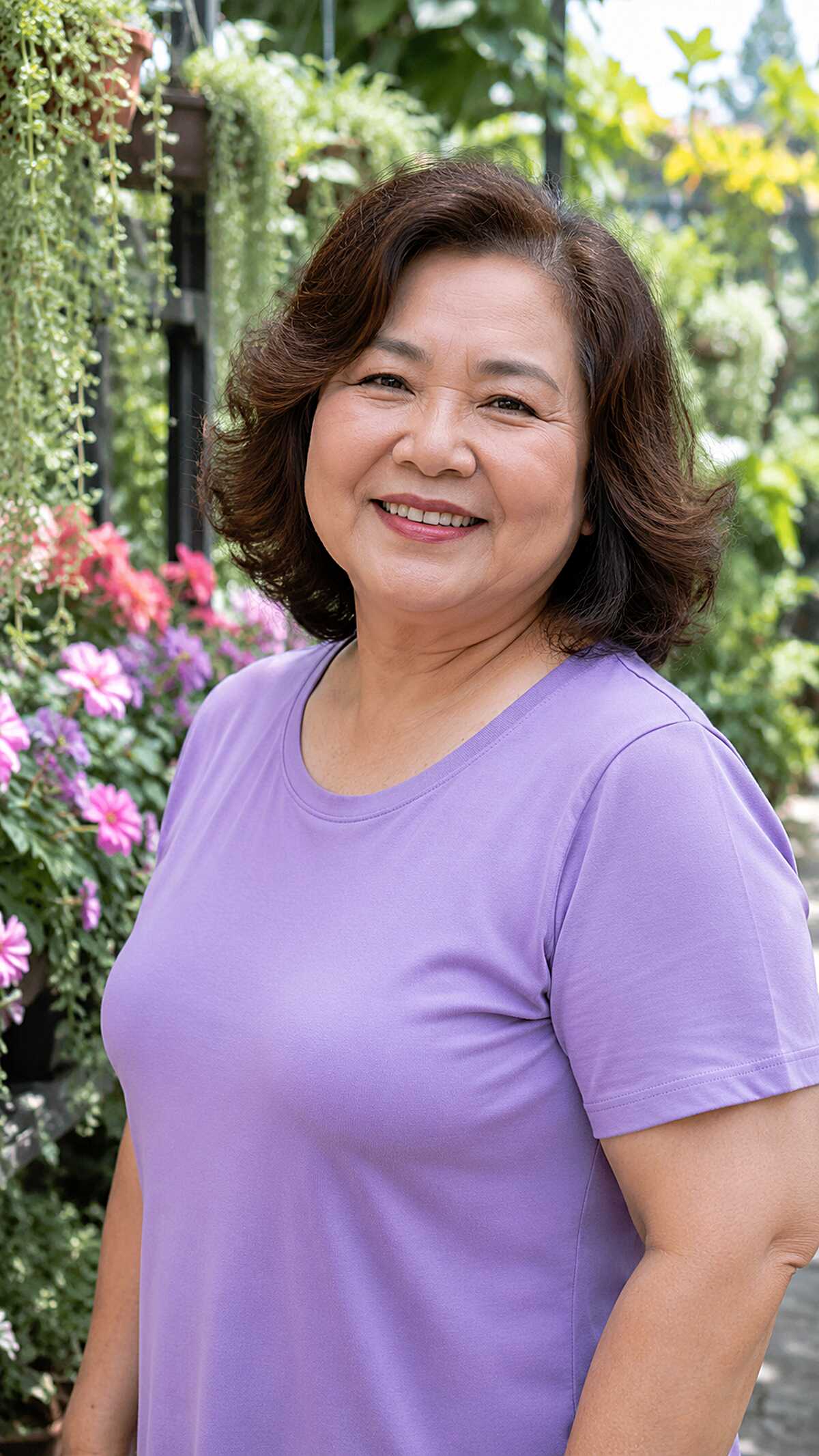 Shoulder-Grazing Brunette Bob with Rolled-Under Ends