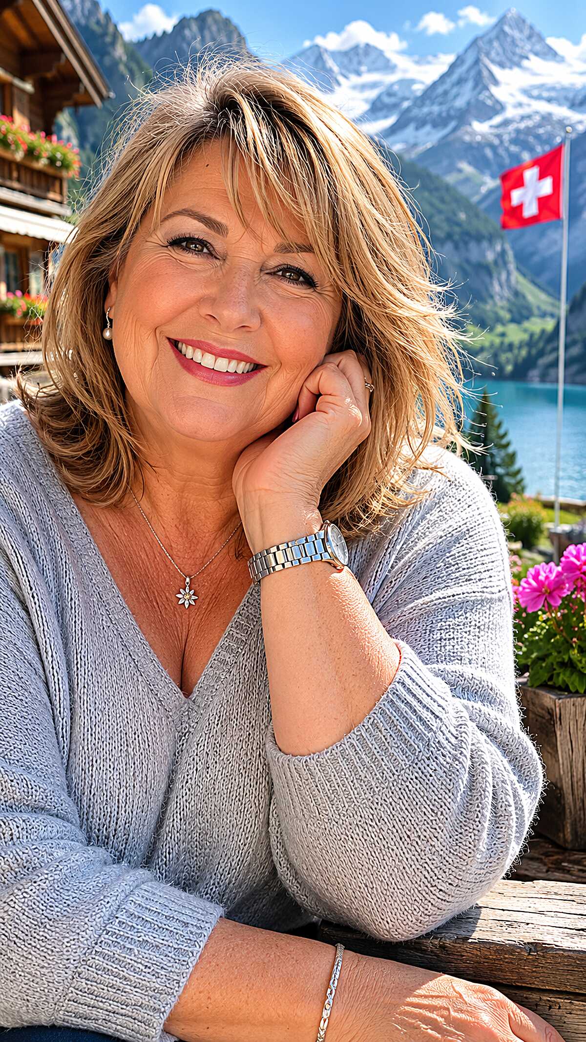 Tousled Shoulder-Length Shag with Sun-Kissed Highlights