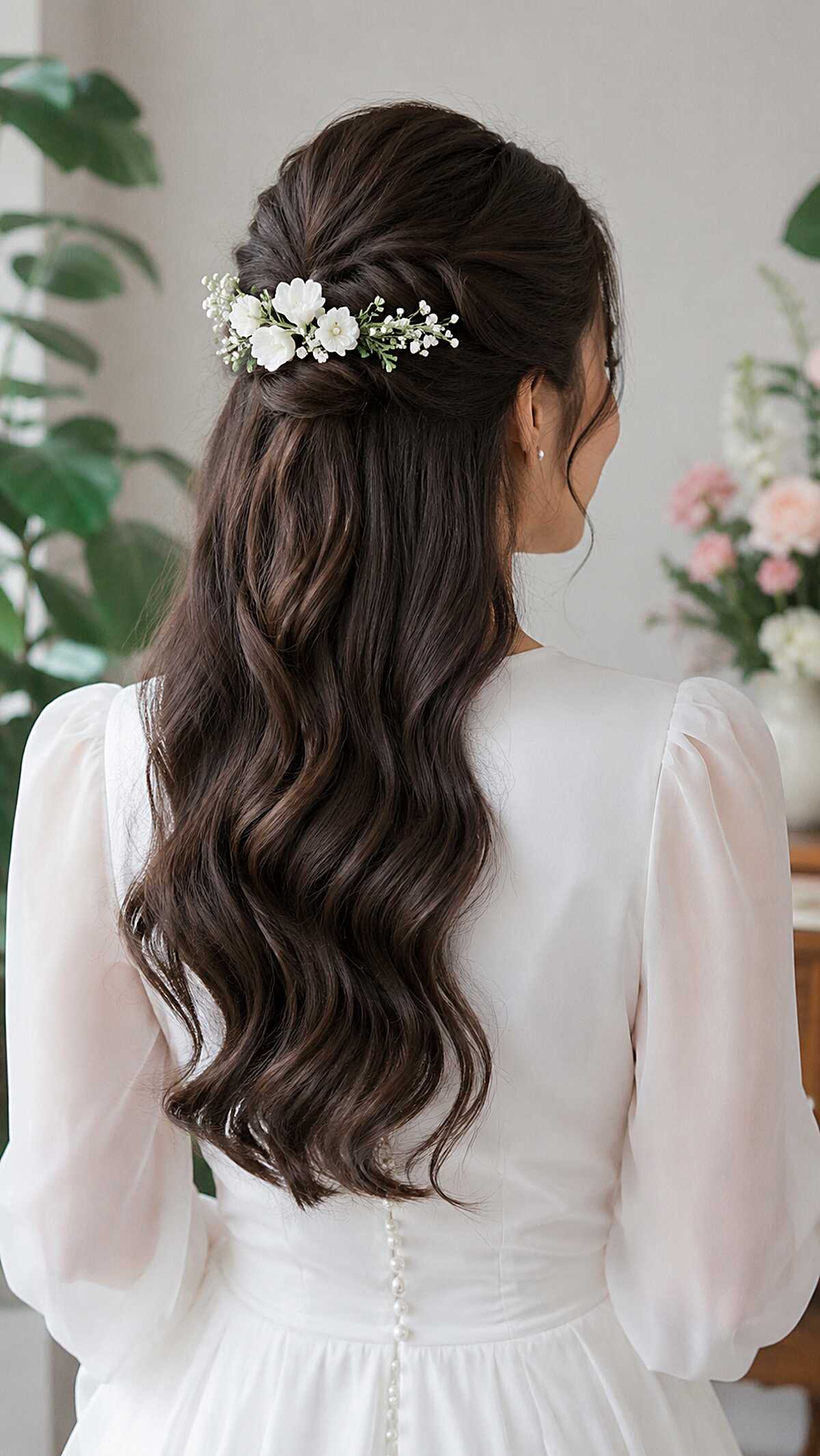 Dark Chocolate Waves with Fresh Flower Twist-Back