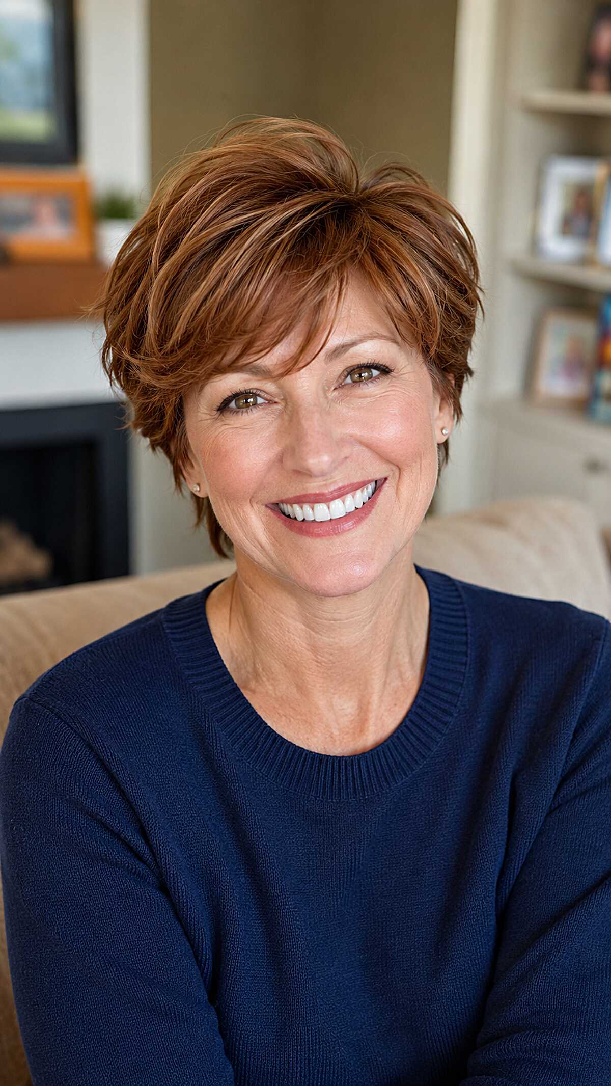 Lively Auburn Short Shag with Piecey Layers