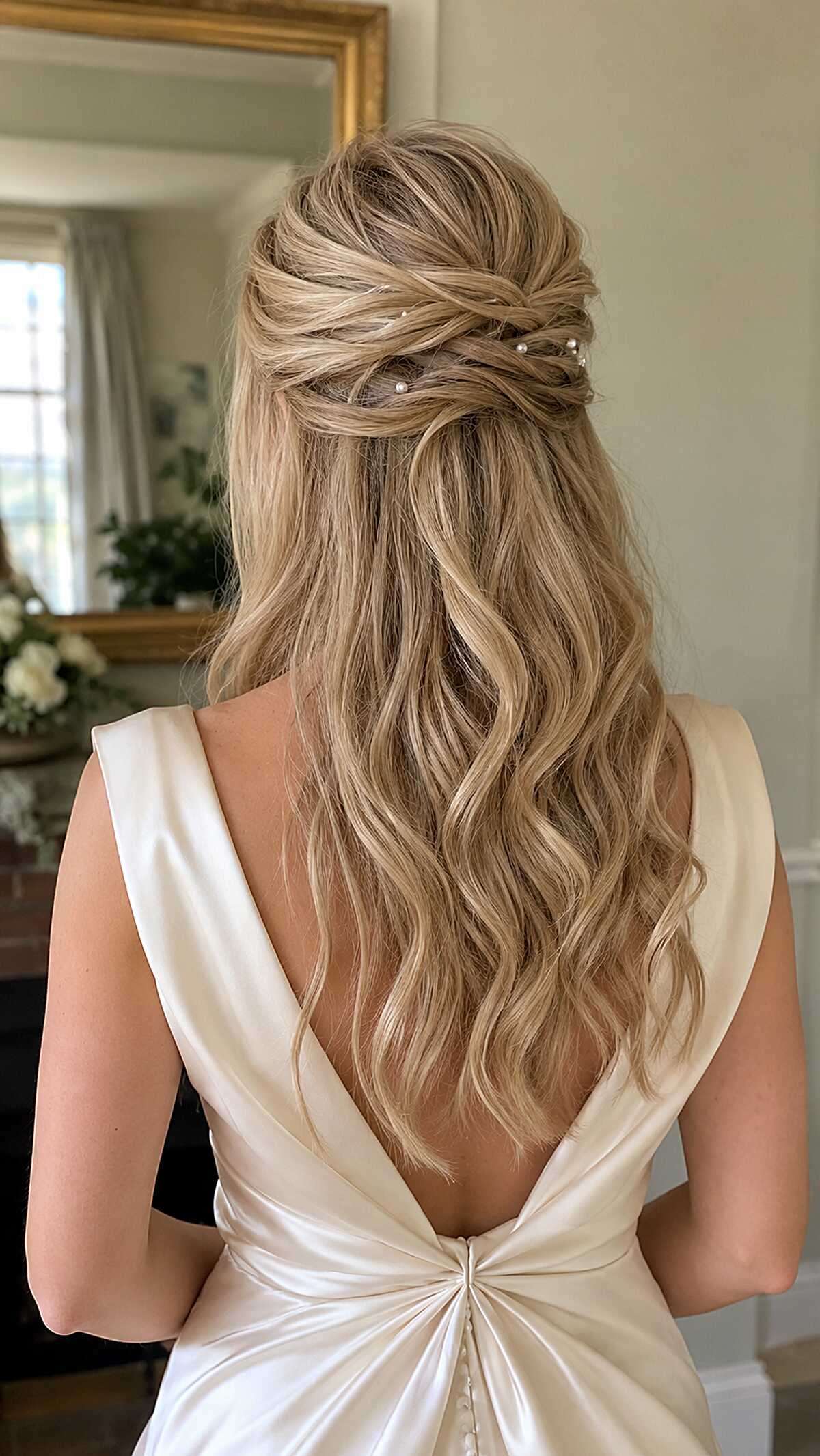 Pearl-Scattered Blonde Waves with Relaxed Twisted Pull-Back