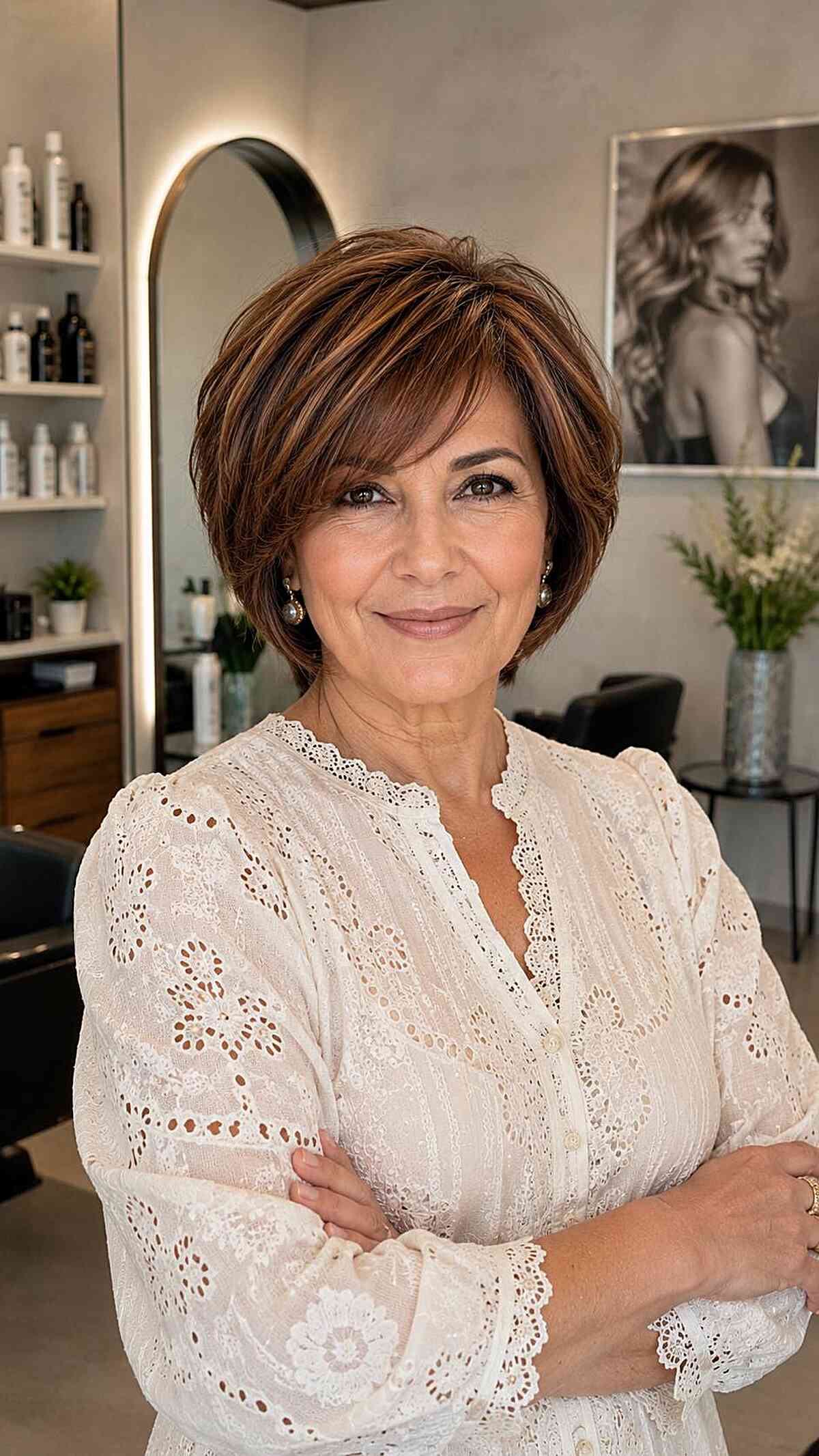 Stylish Layered Short Bob with Soft Bangs