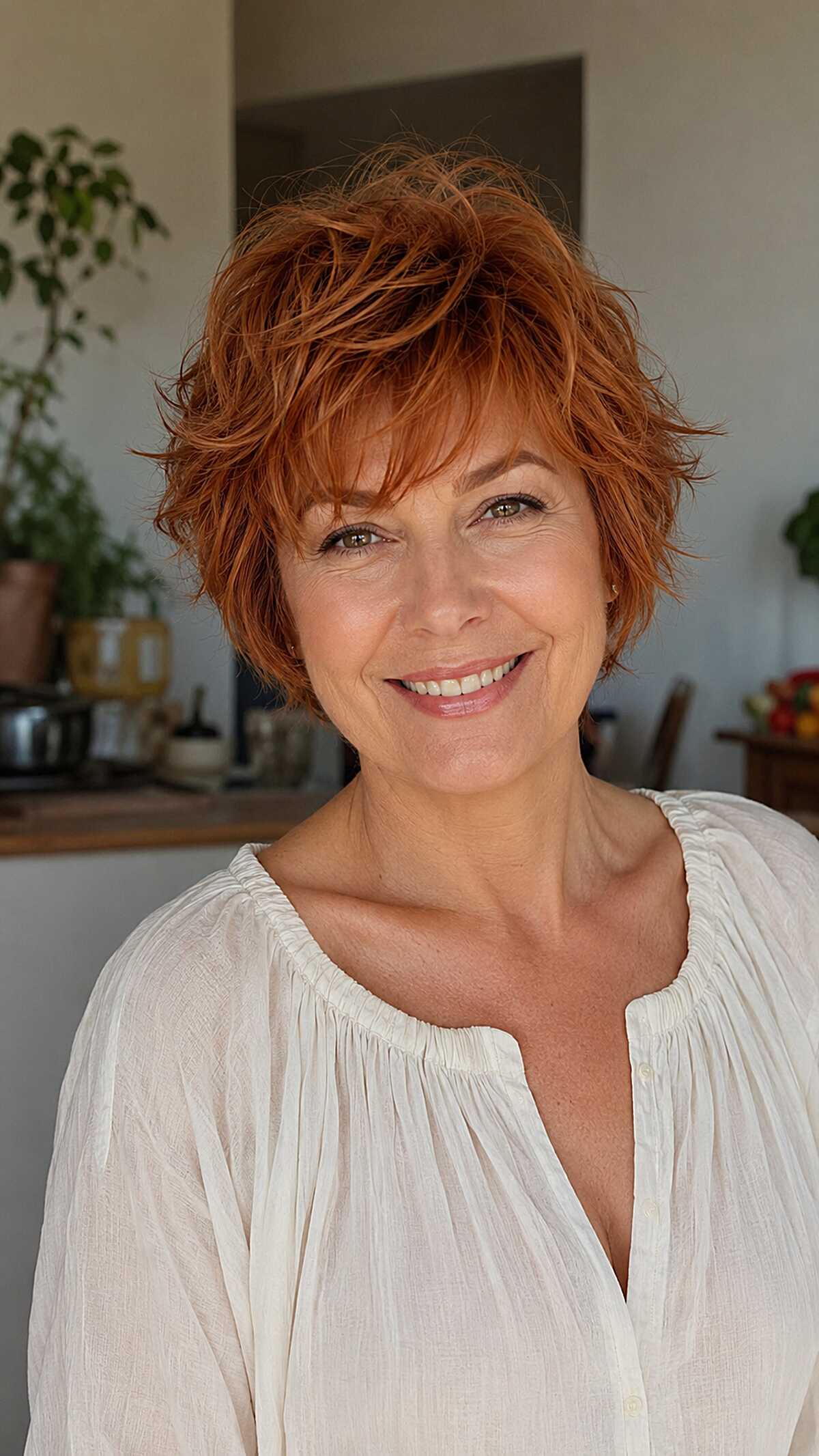 Vivid ginger bixie shag with all-over texture