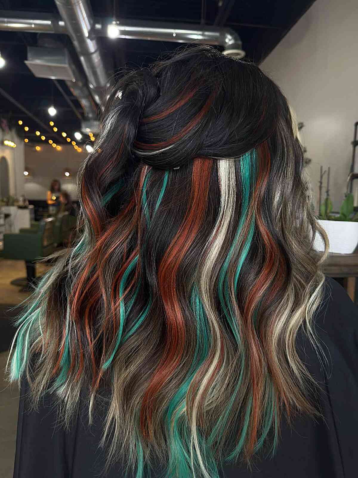 Espresso Hair with Multi-Tone Fantasy Highlights