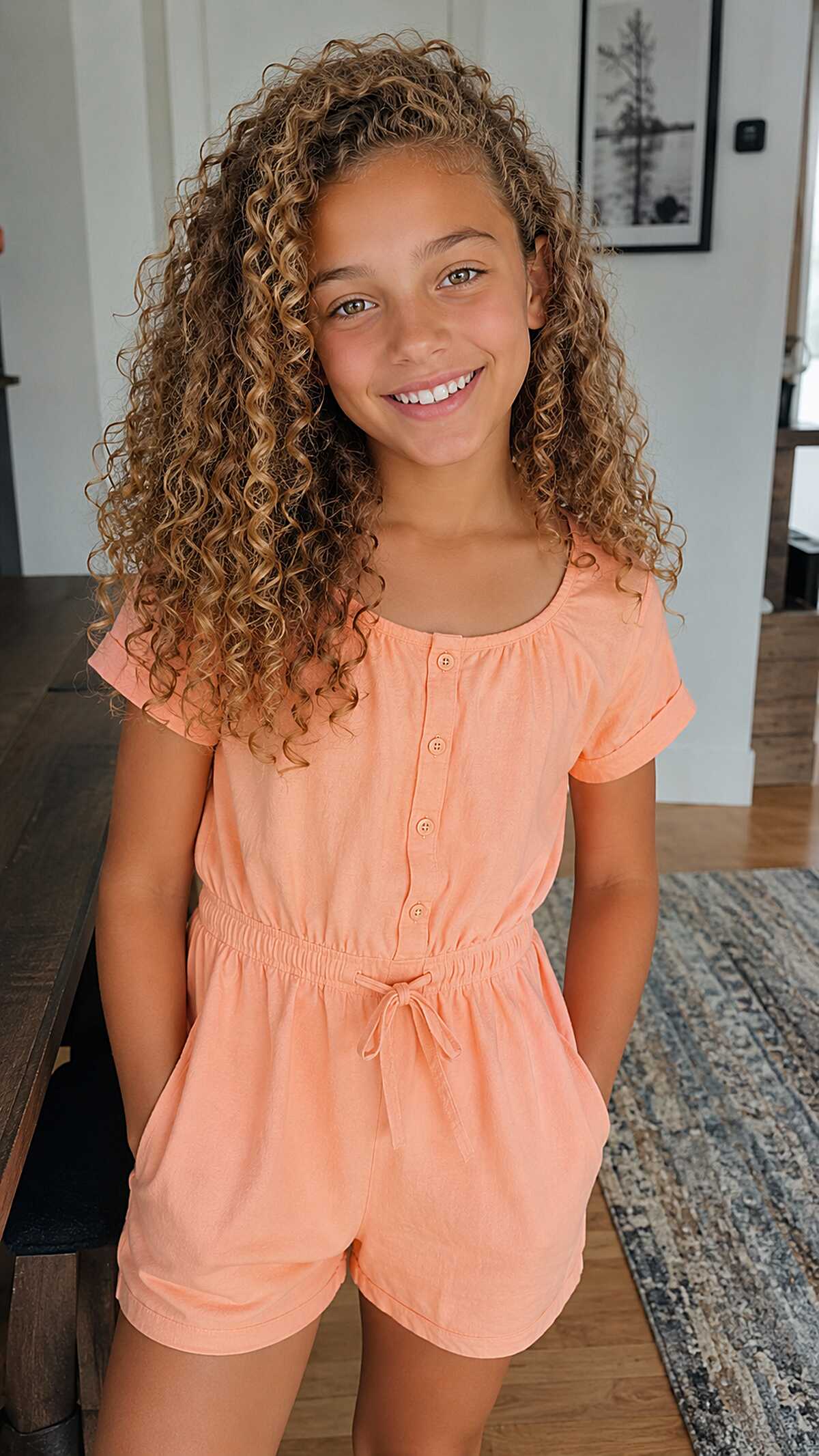 Mid-Back Caramel Blonde Coils with Natural Pencil-Width Curl Pattern