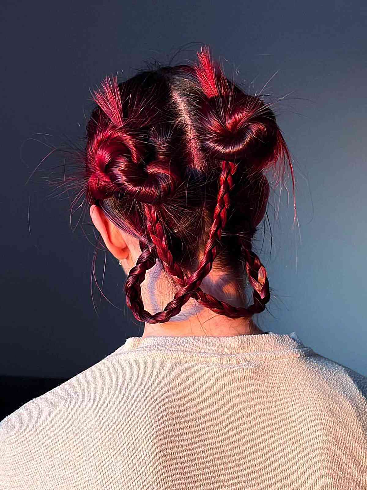 Trendy Y2K Double Bun with Braids