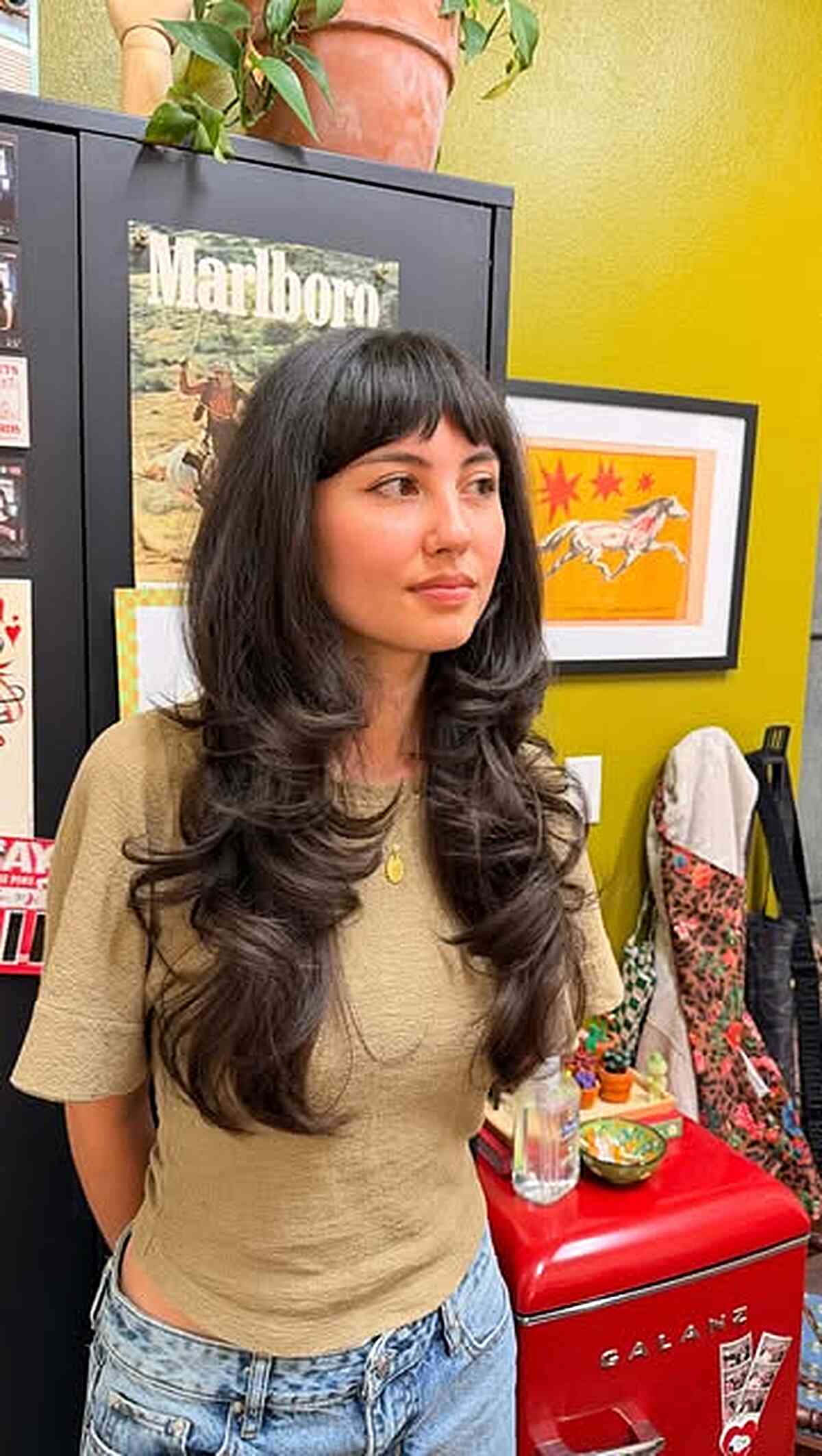 Layered Long Hair with Bangs