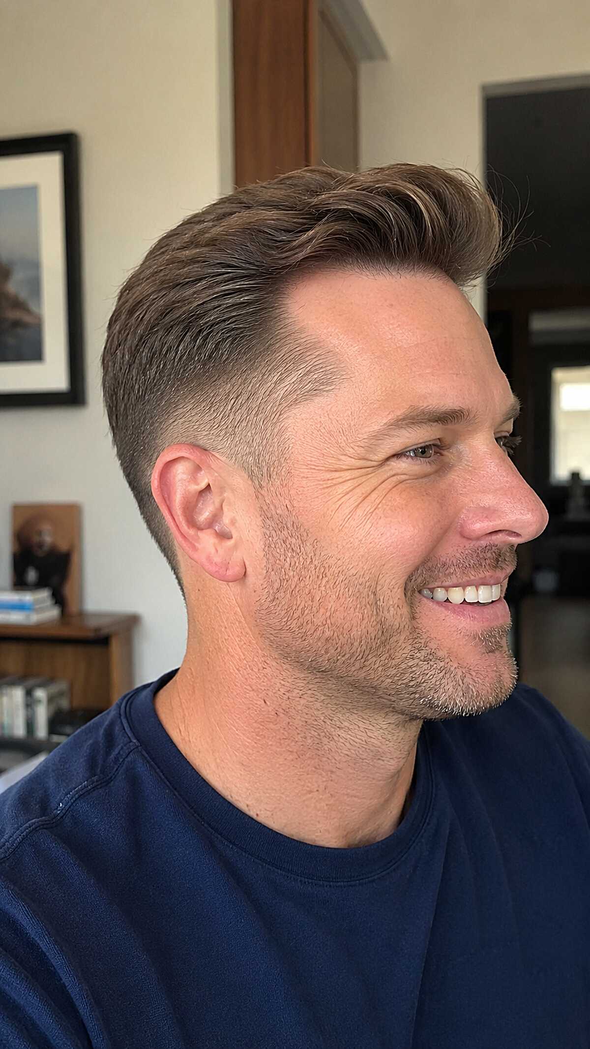 Brushed-Up Pomp with a Conservative Low Taper