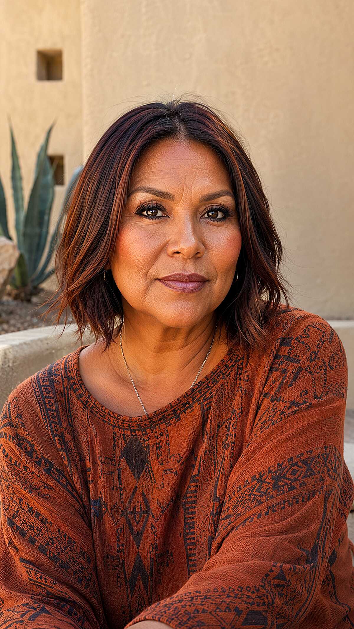 Choppy Dark Bob with Warm Burgundy Undertones