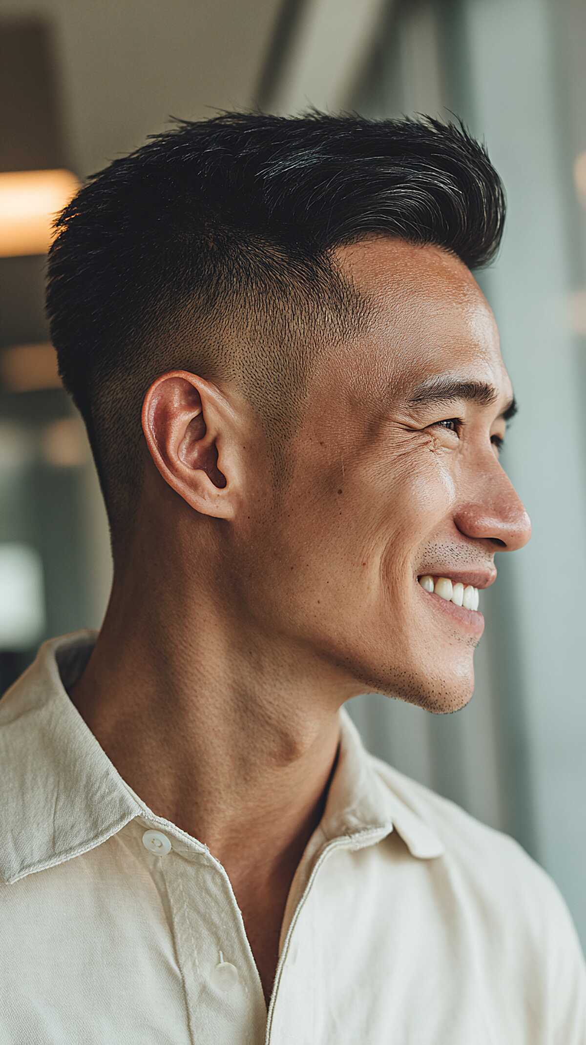 Matte Pomp with a Tight Taper and Forward-Falling Texture