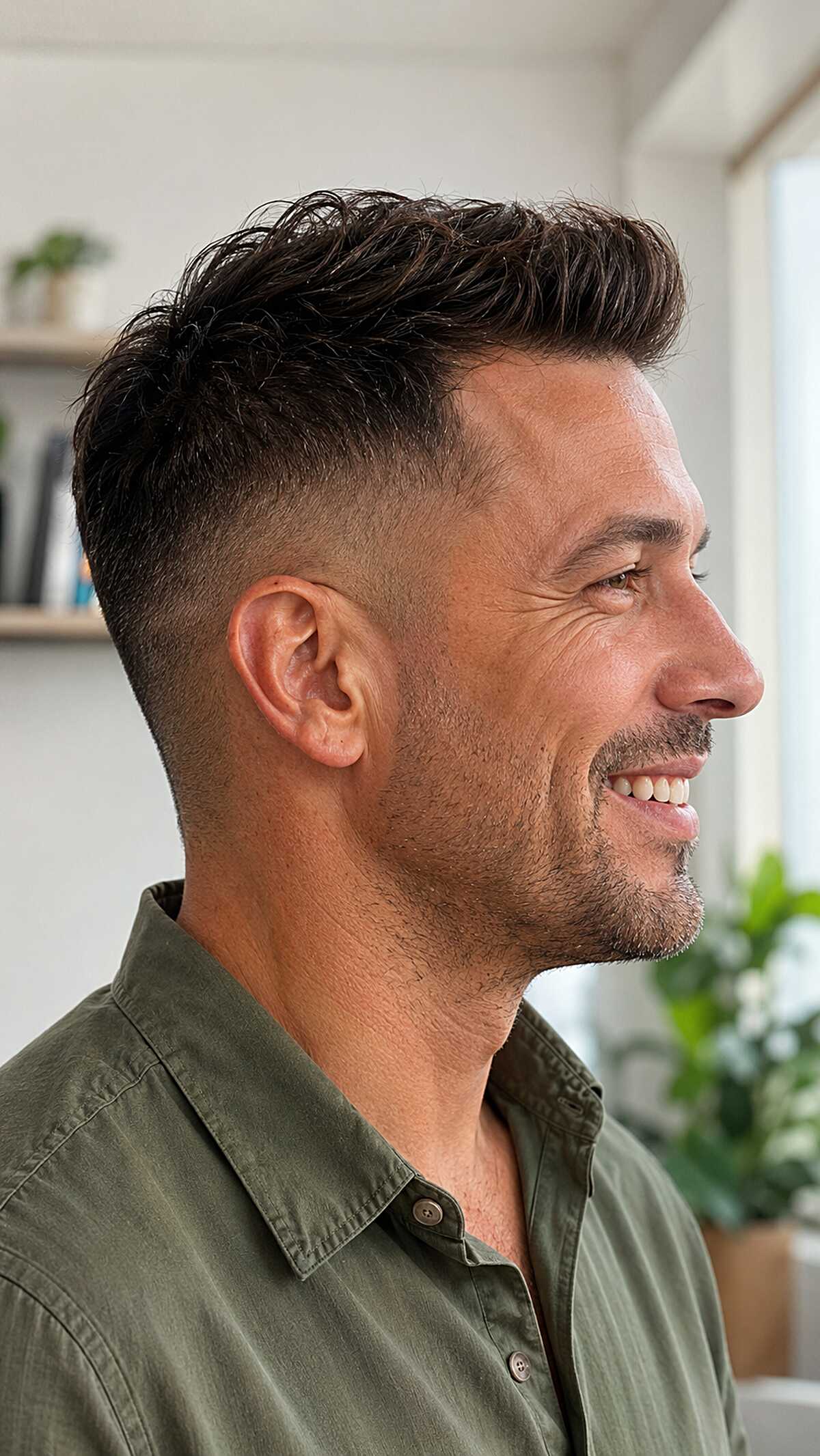 Textured Lift with a Clipper-Over-Comb Drop Fade