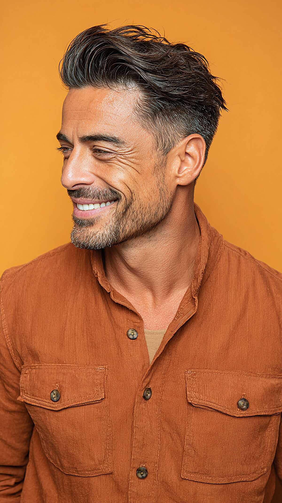 Textured Pompadour with Tapered Sides