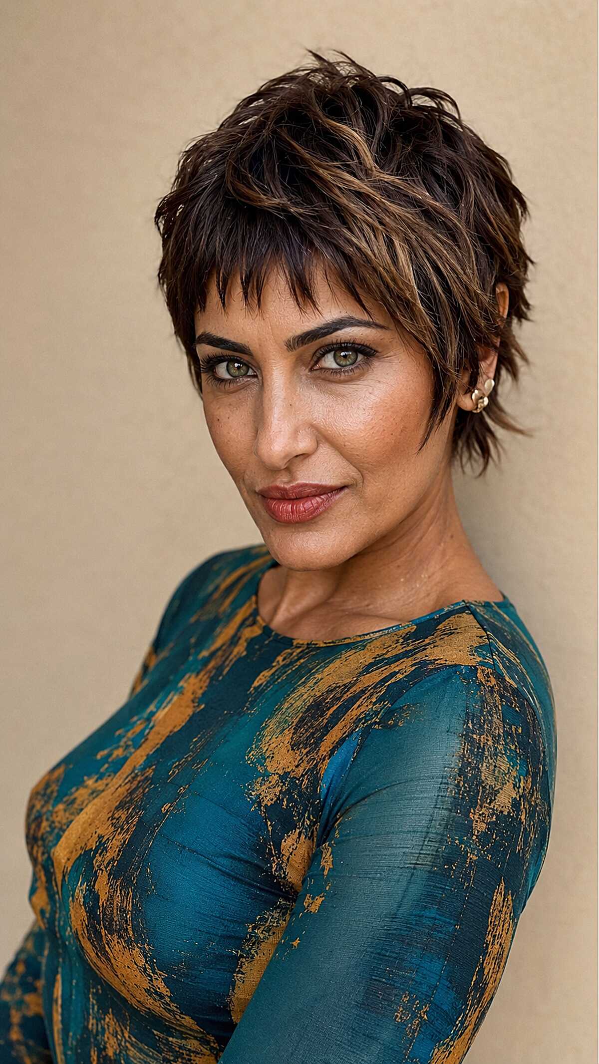Choppy Brunette Pixie with Piecey Micro Fringe