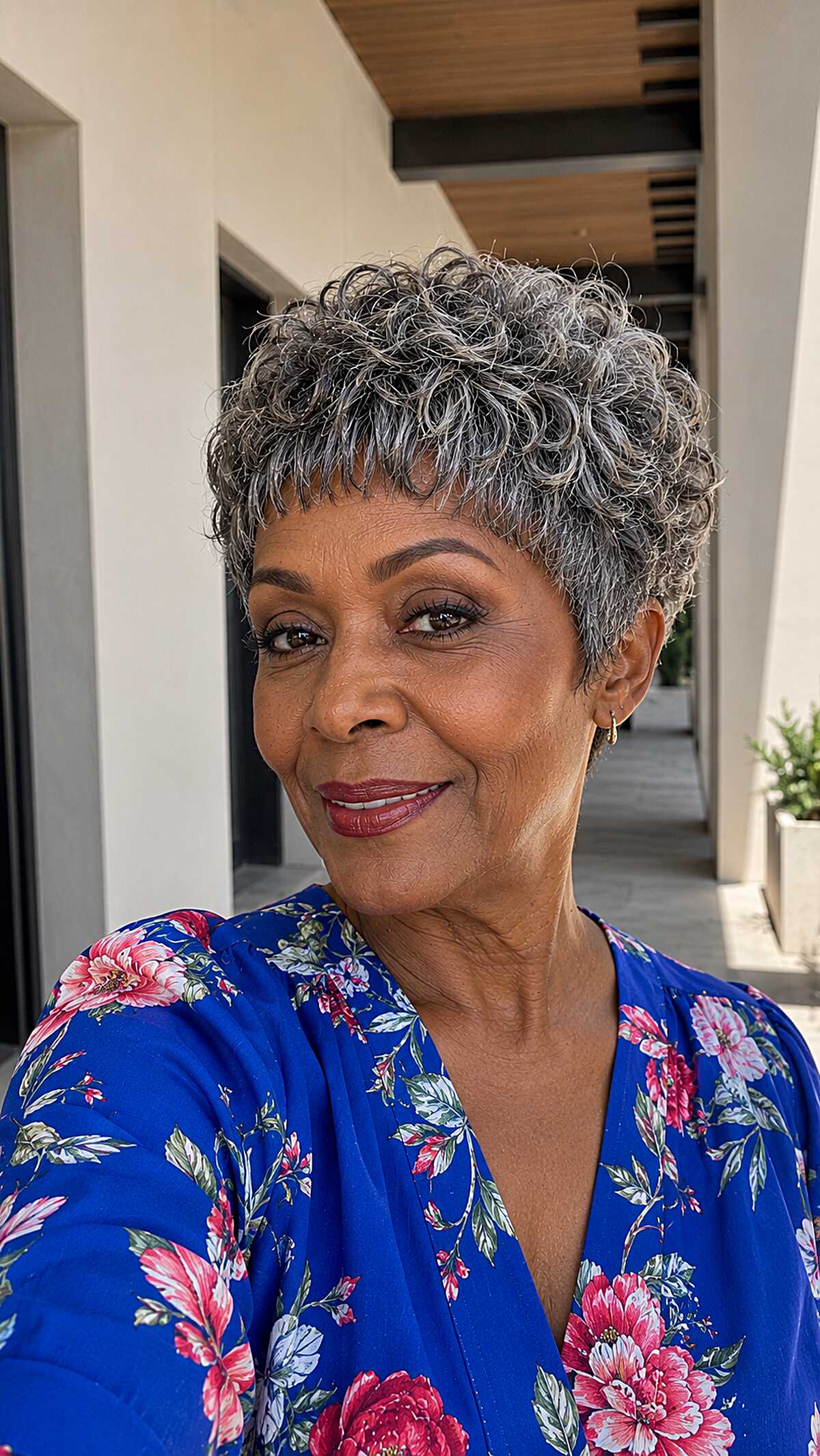 Silver Coiled Crop with Tight Curly Micro Fringe