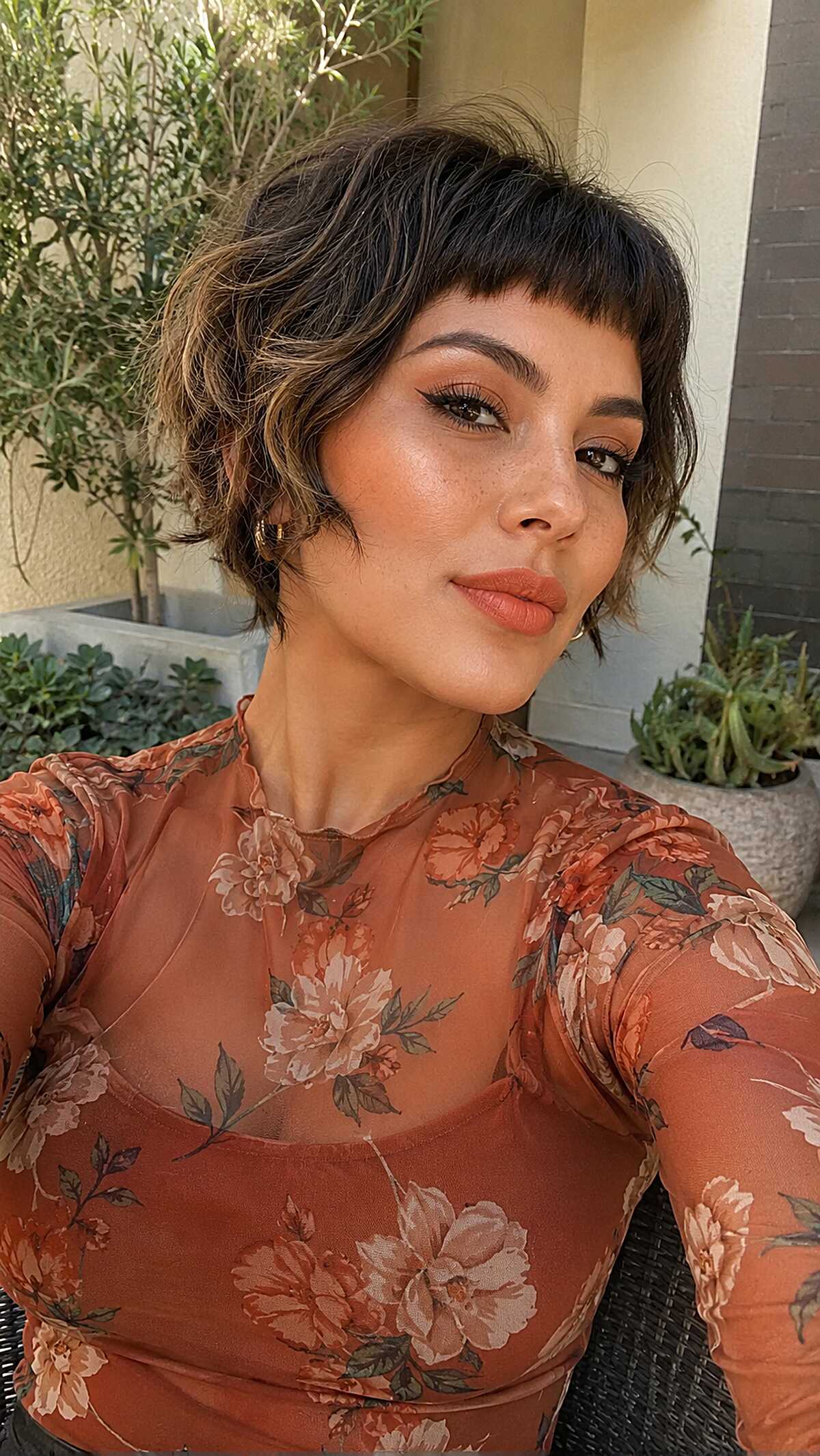 Wavy Short Bob with Choppy Baby Bangs