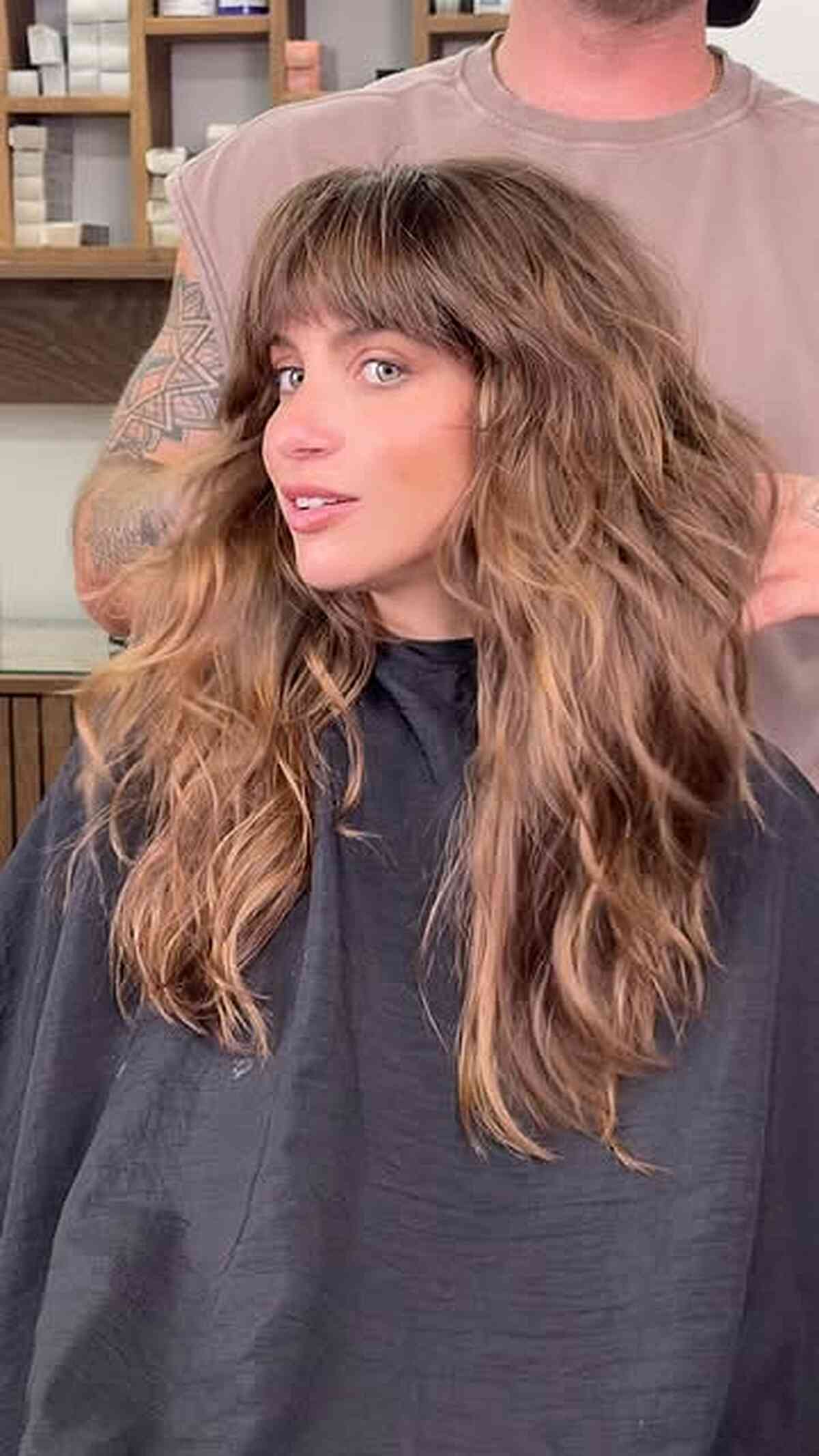 Long Shaggy Wavy Hair with Bangs