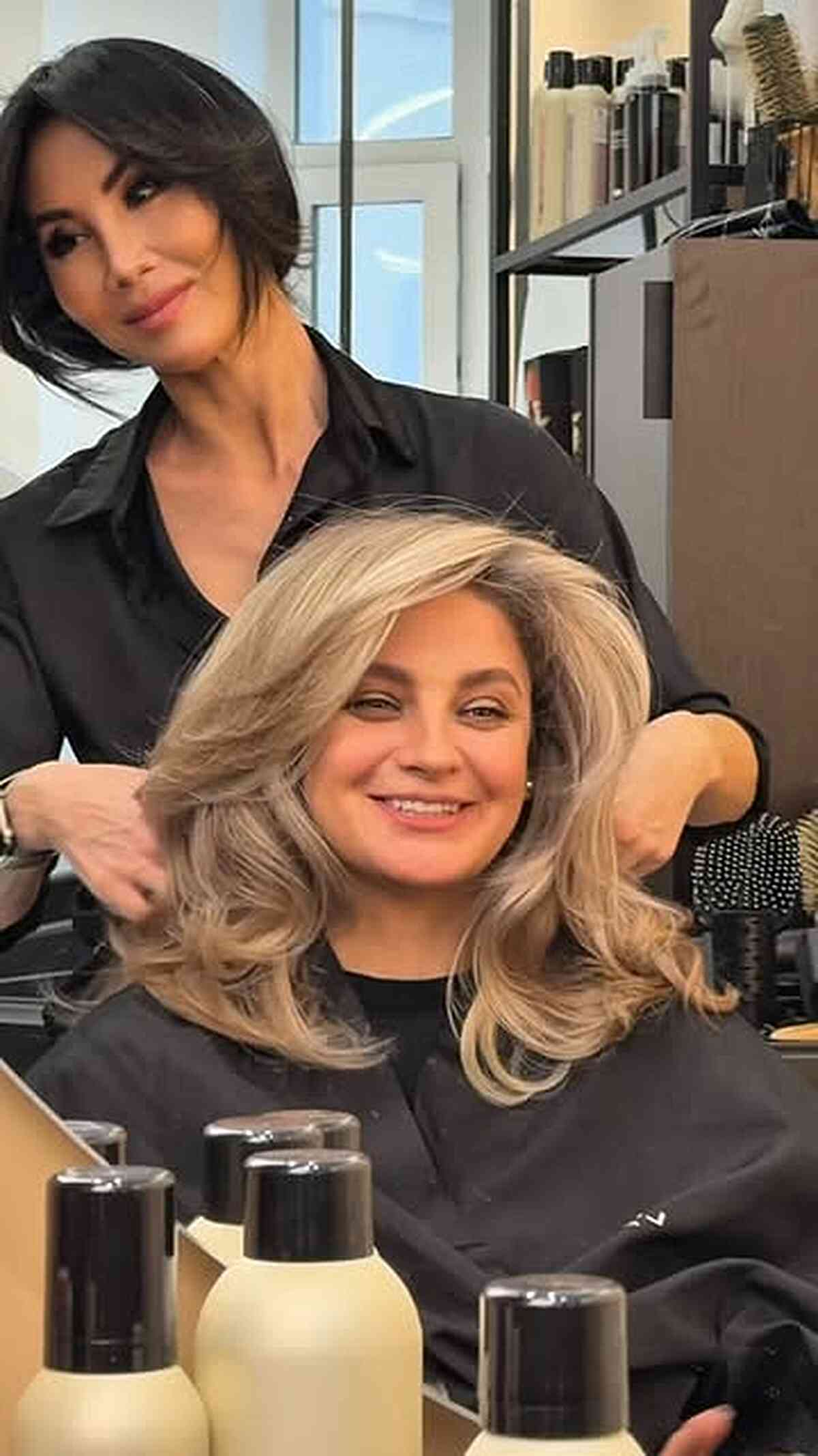 Voluminous Layered Hairstyle for Women Over 30
