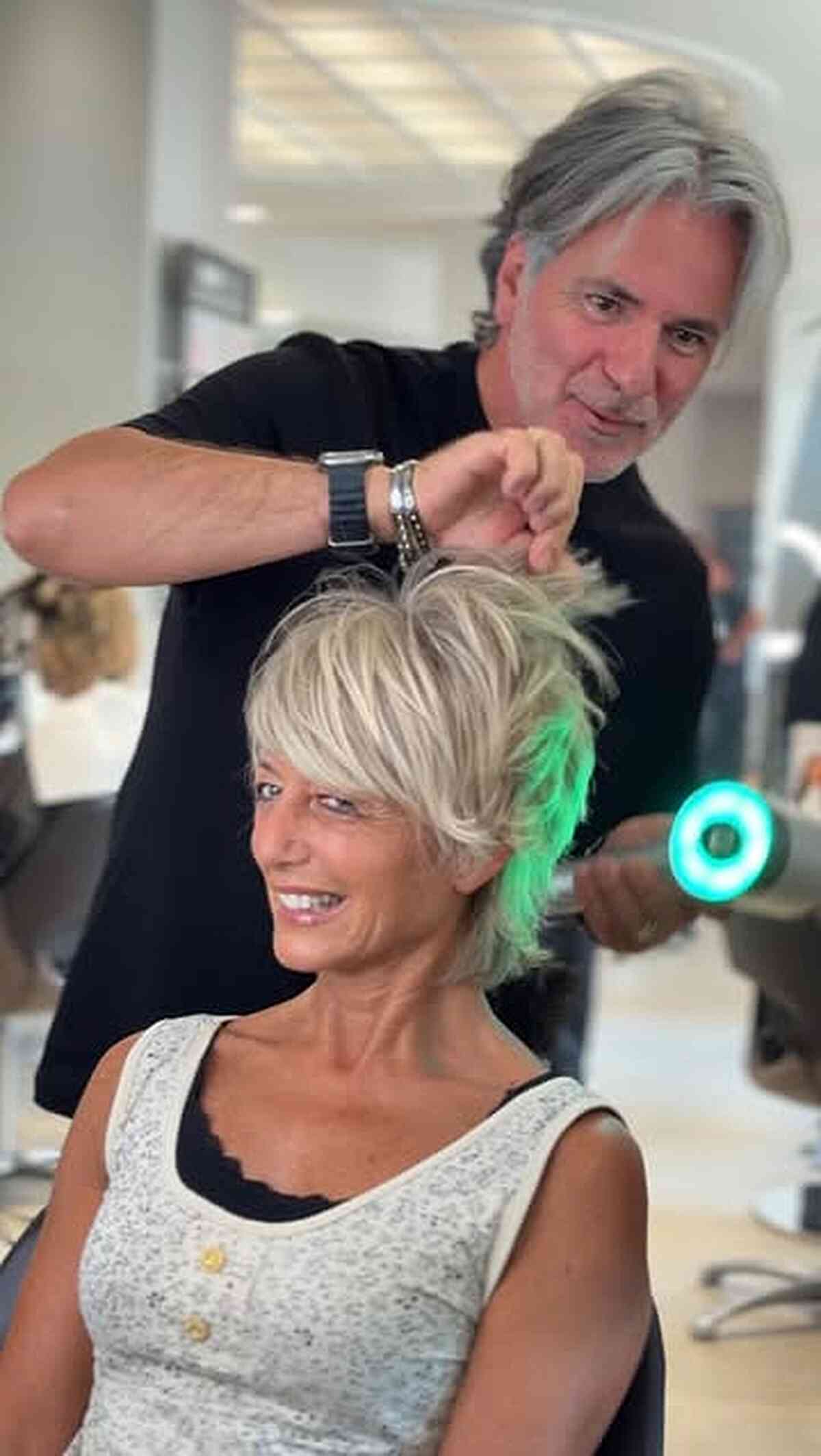 Stylish Silver Pixie Mullet for the Modern Woman Over 60