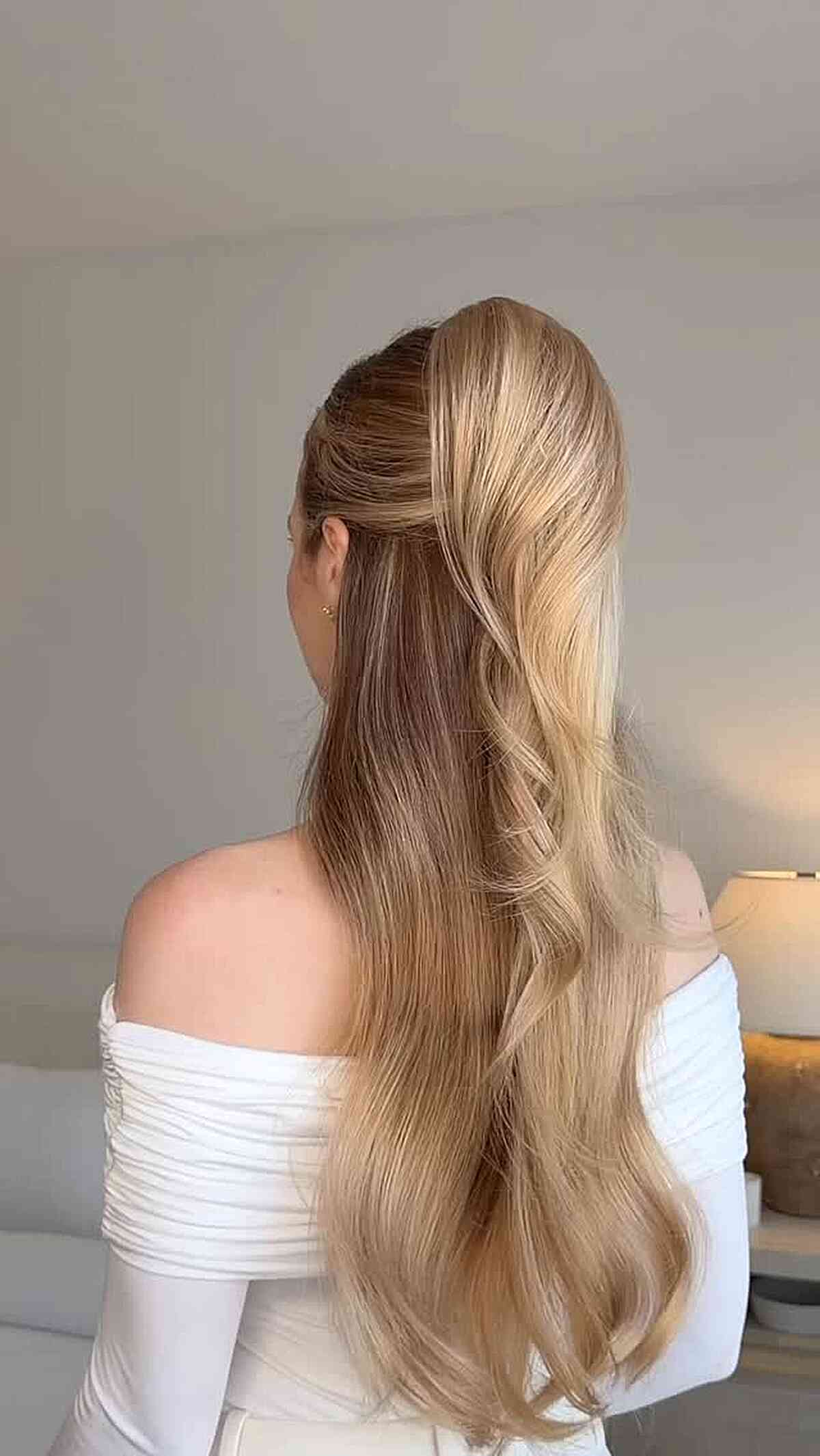 Elegant Long Half-Up Waves