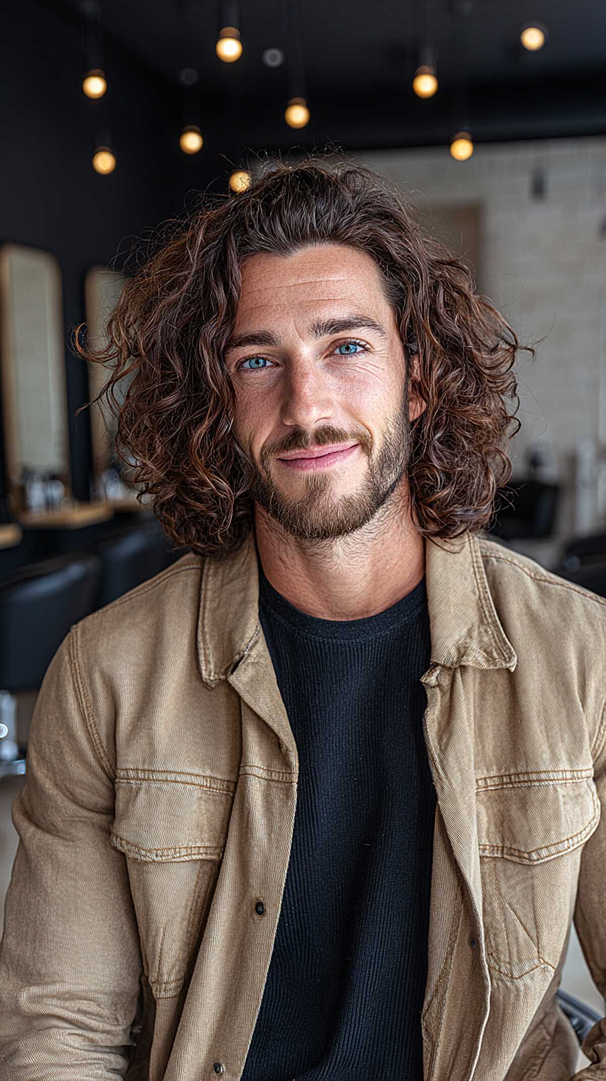 Full Curly Flow with Warm Chestnut Tones