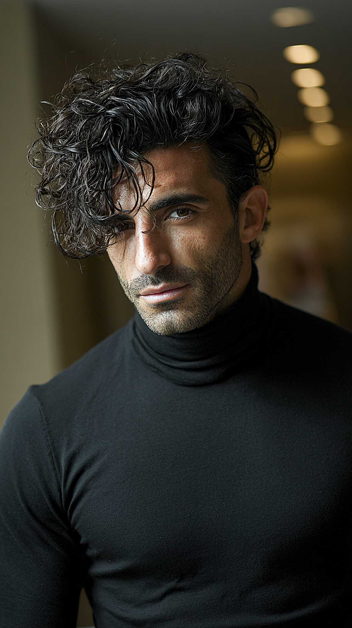 Jet Black Curly Flow with Forward-Falling Weight