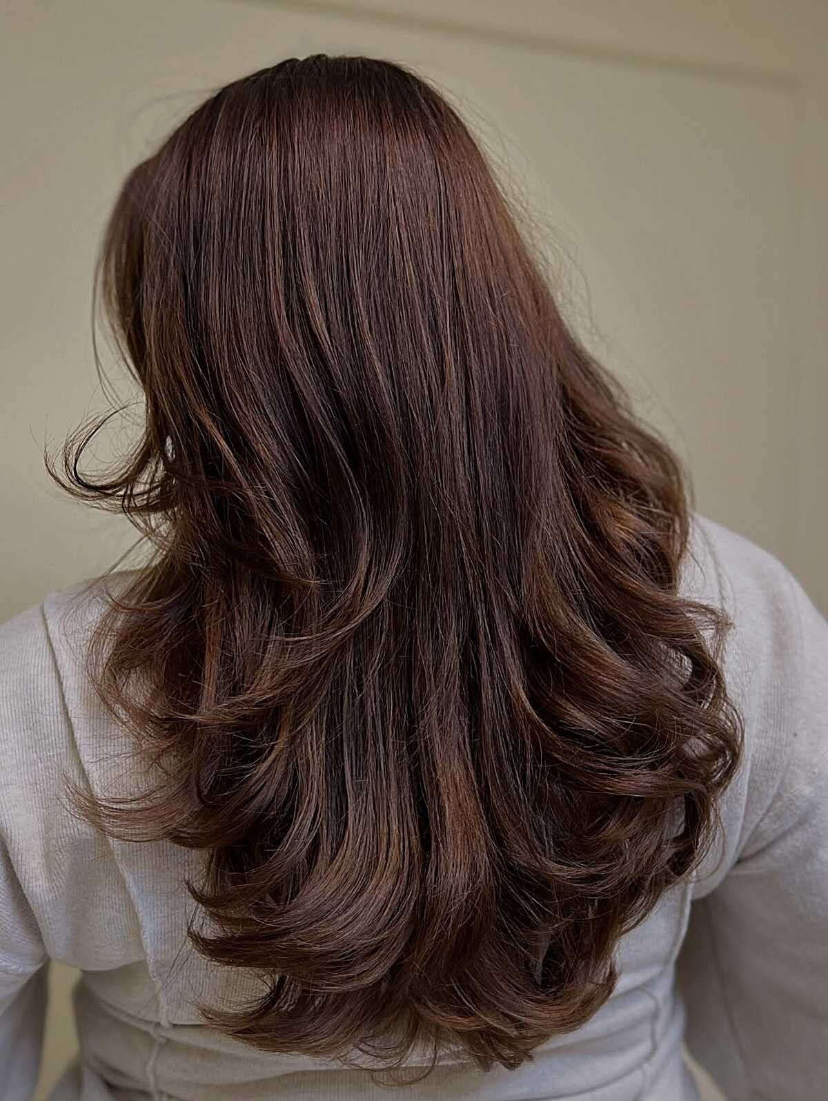 Layered Mocha Blend with Warm Transparency Through the Lower Half