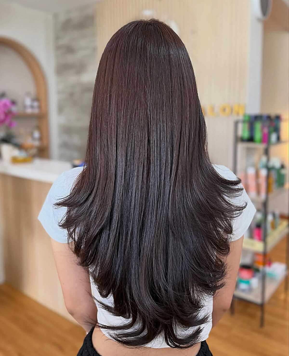 Mocha Overlay on Straight, Layered Lengths with Flipped Ends