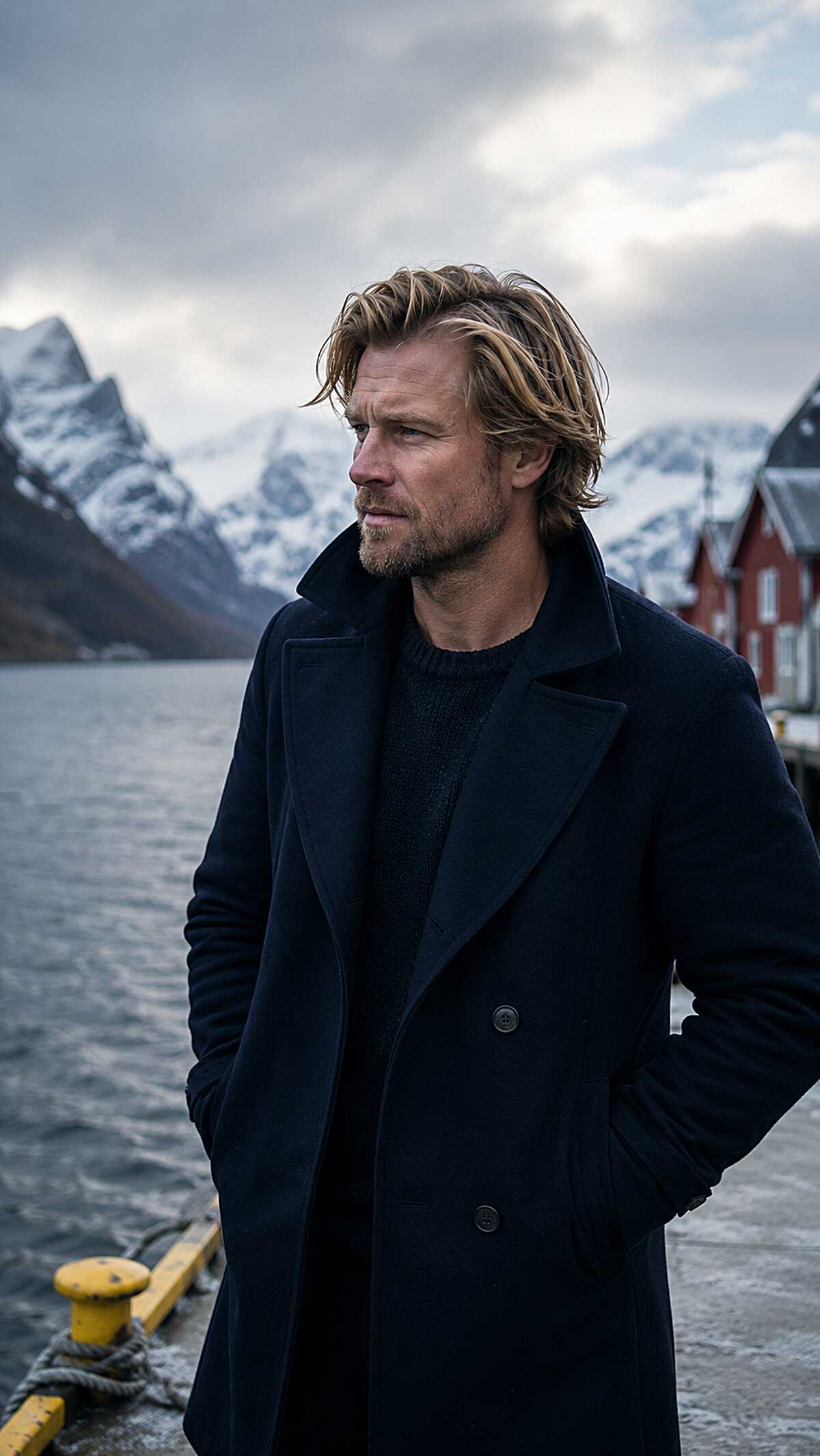 Rugged Blonde Flow with Windswept Jaw-Length Layers