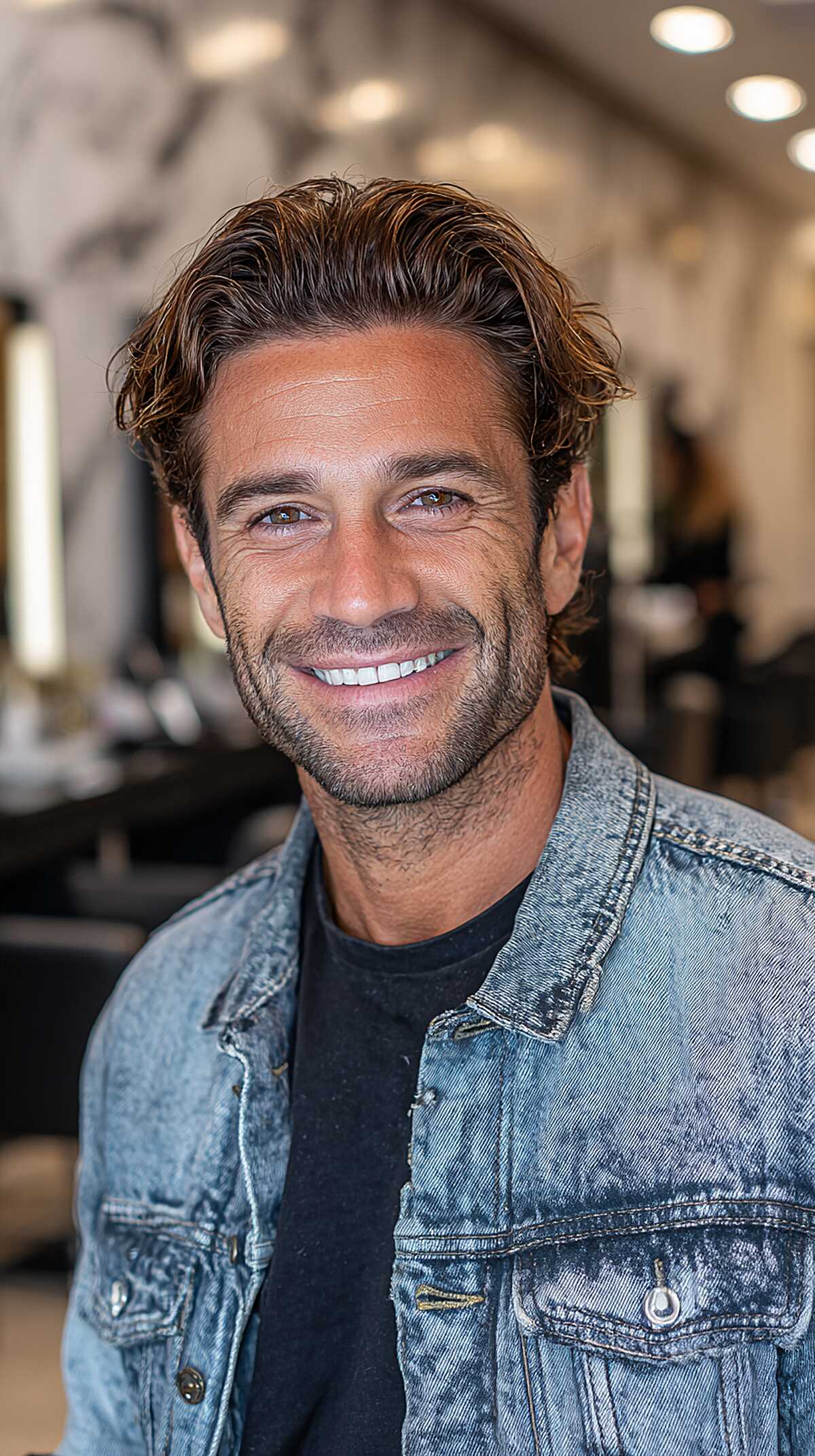 Warm Brunette Flow with Finger-Styled Sweep