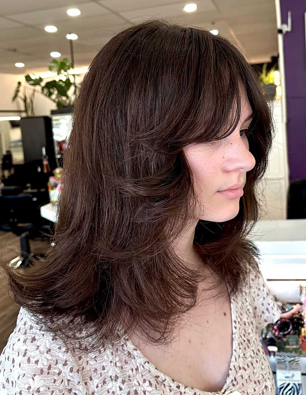 Chocolate Brunette With Stacked Movement Through the Crown