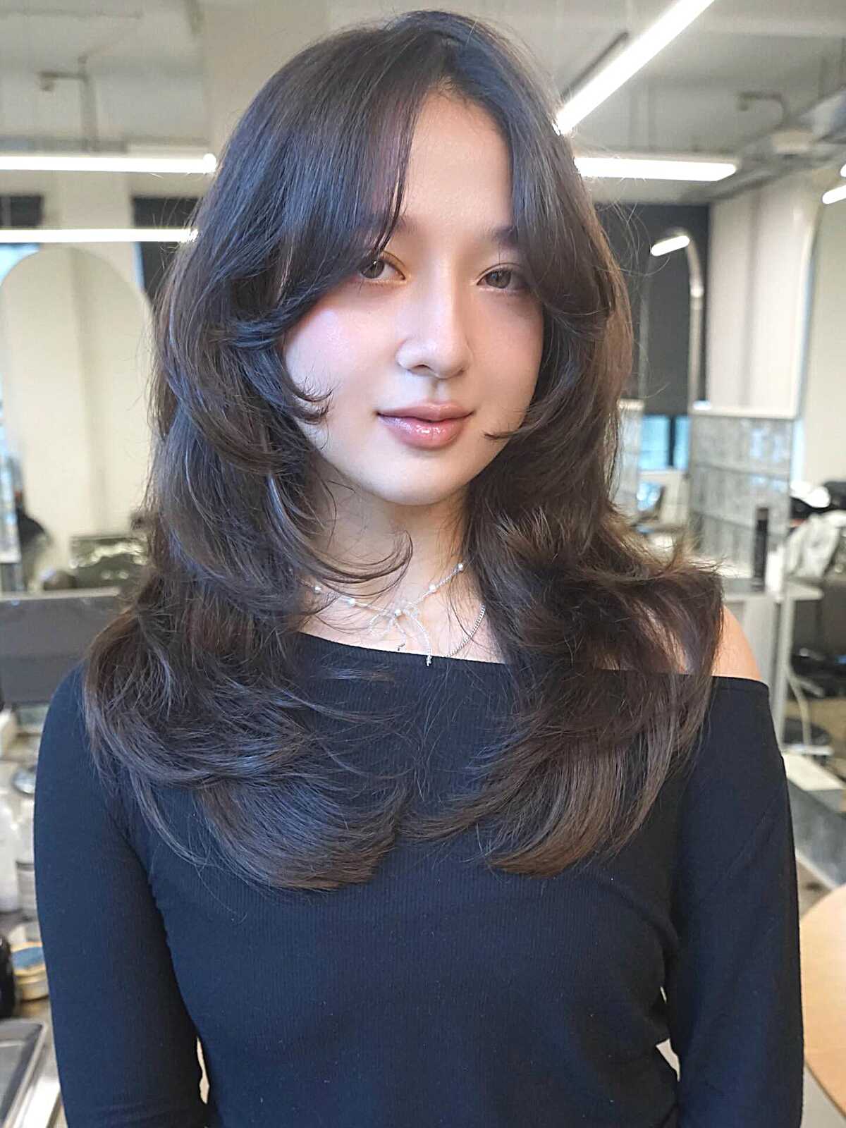 Dark Layered Blowout With Curtain Pieces That Earn Their Keep