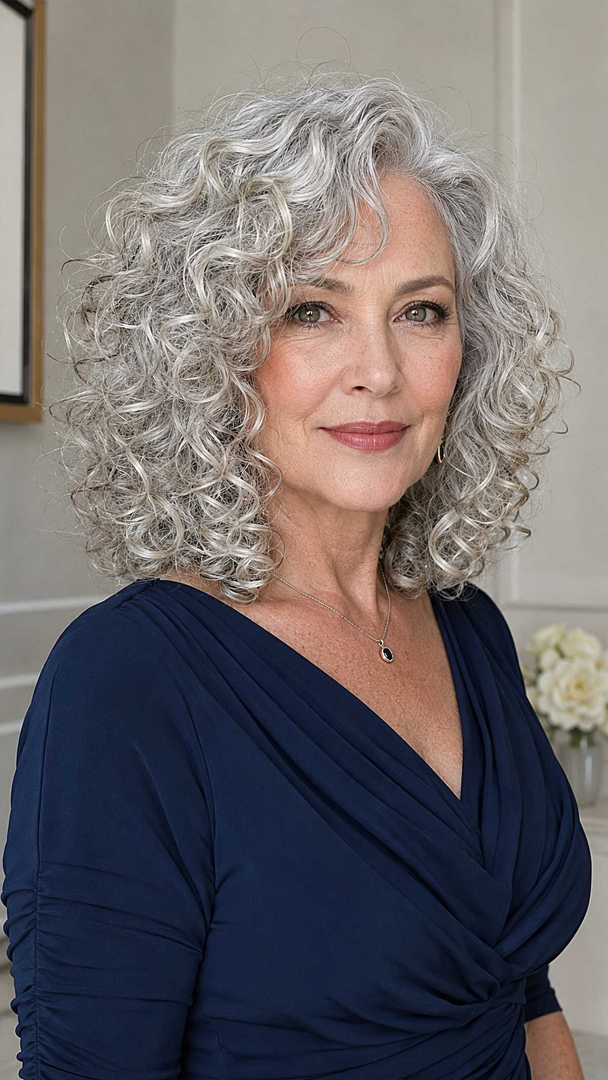 Silver 3B Curls with Rounded Layered Shape