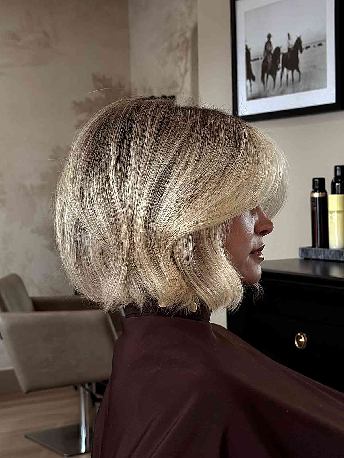 Stylish Chin-Length Rounded Bob
