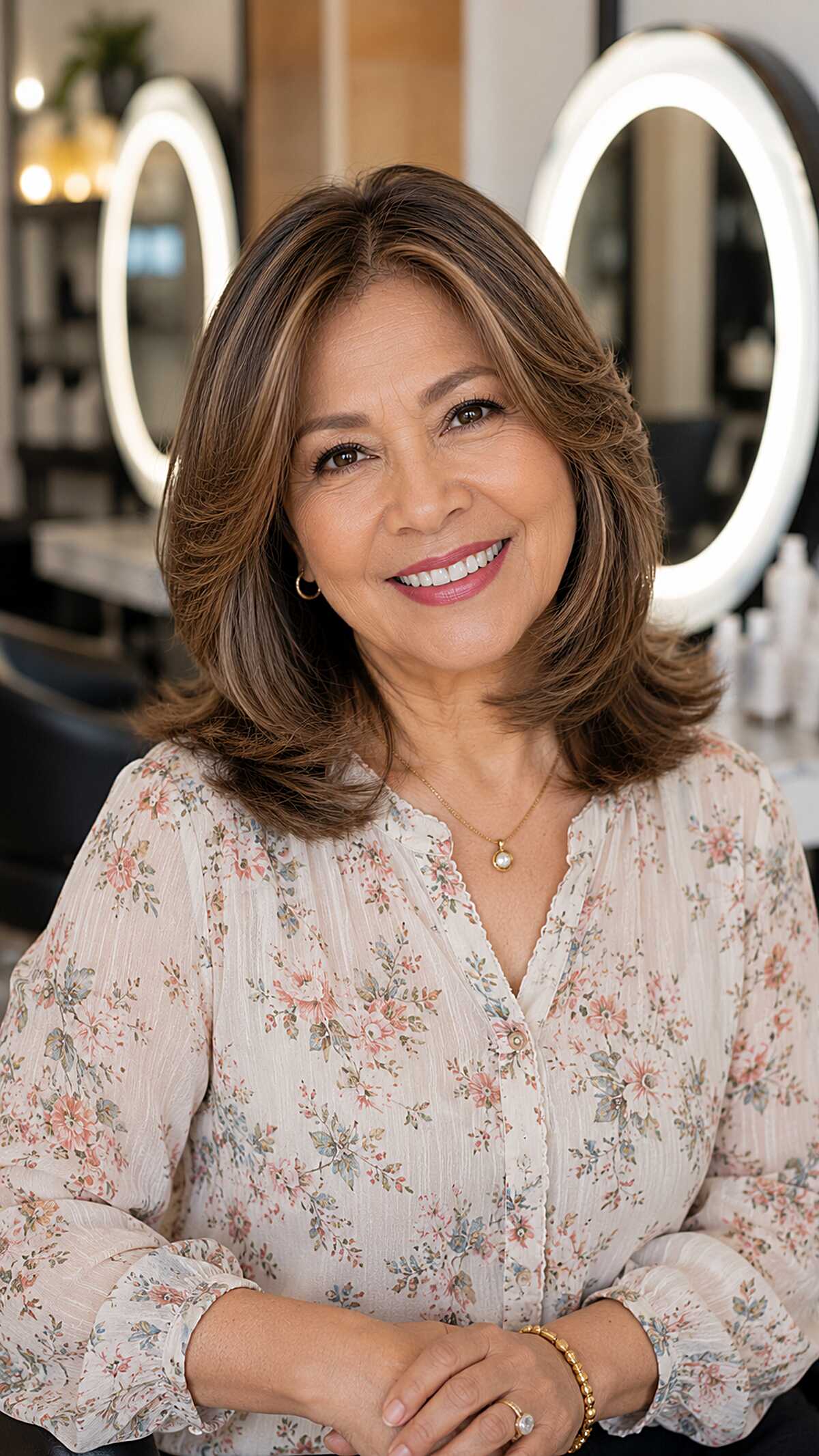 Warm Brunette Shoulder-Length Cut with Flipped Layers