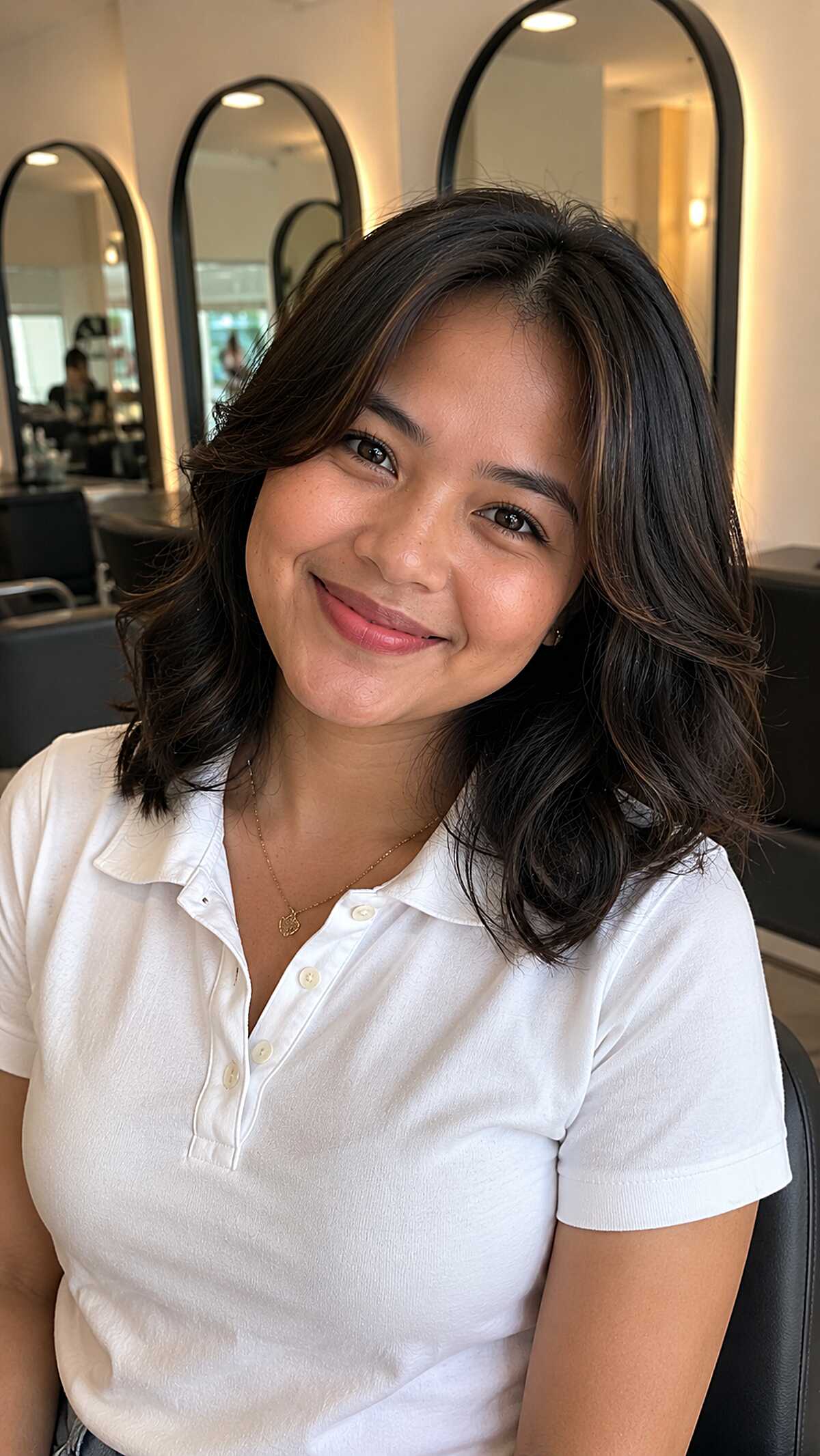 Dark Chocolate Waves with Soft Curtain Layers
