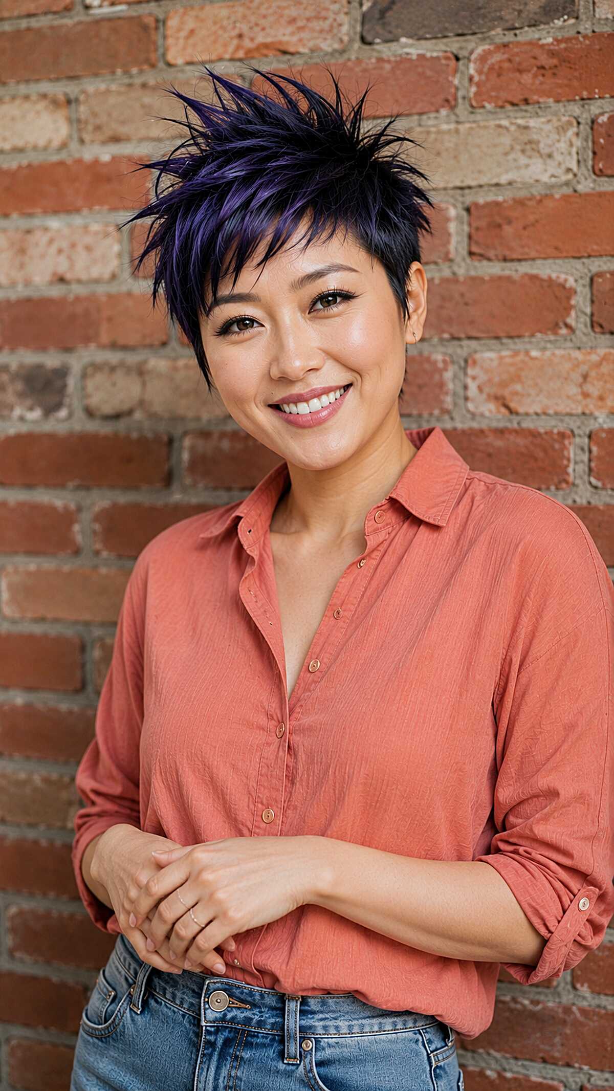 Violet Spiked Pixie with Inky Black Base