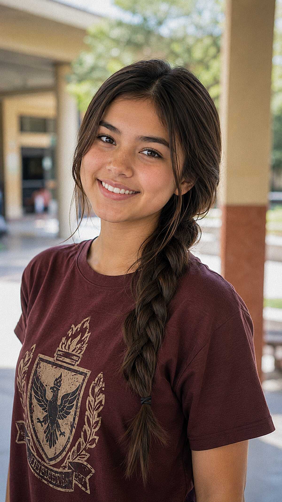 Draped Side Braid With Pieces That Slipped Out Before First Period