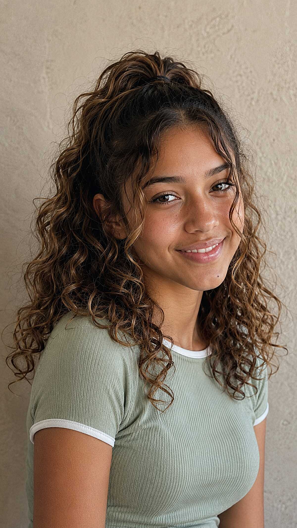 Half-Up Pull-Through on Mid-Length Curls That Still Looks Done at Dismissal