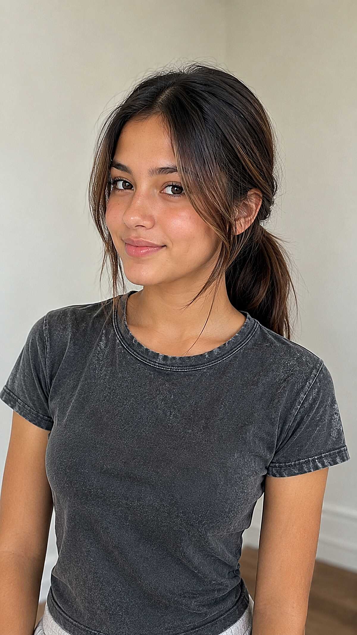 Loose Low Pony With Curtain Pieces That Look Better Unwashed