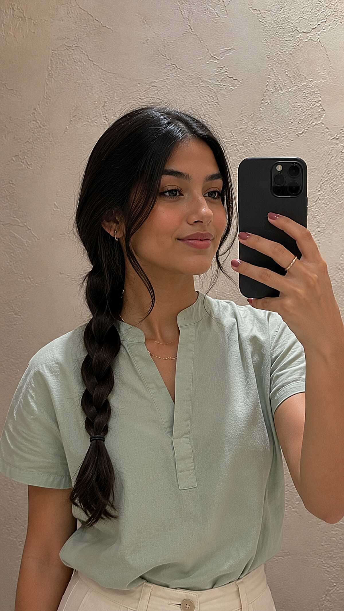 Loose Three-Strand Braid Pulled to the Side Like You Meant It
