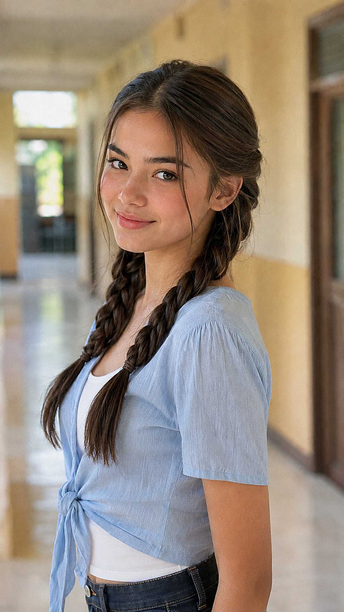 Single Side Braid With Front Pieces That Got Away on Purpose